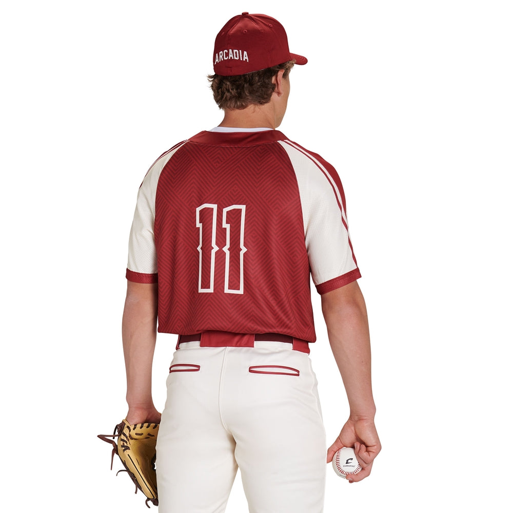 JUICE 2-Button Pro Neck Short Sleeve Loose Jersey - Active Cloth/Pin Dot Mesh - Youth - Extra-Large (Full-Dye, Premium cut-and-sew Sublimation. No Limitations!)