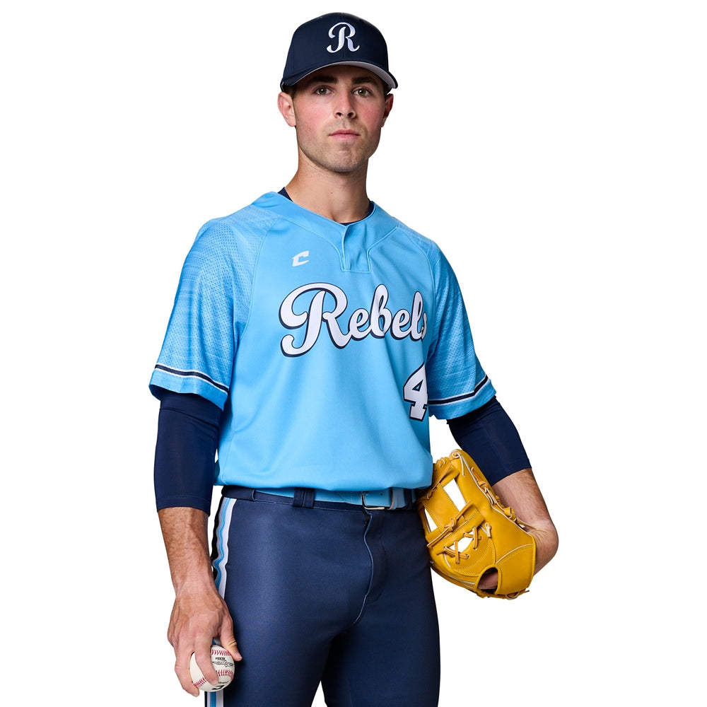 JUICE 2-Button Pro-Neck Loose Jersey with Mesh Short Sleeve - Tek-Knit/Pin Dot Mesh - Youth - Medium (Full-Dye, Premium cut-and-sew Sublimation. No Limitations!)