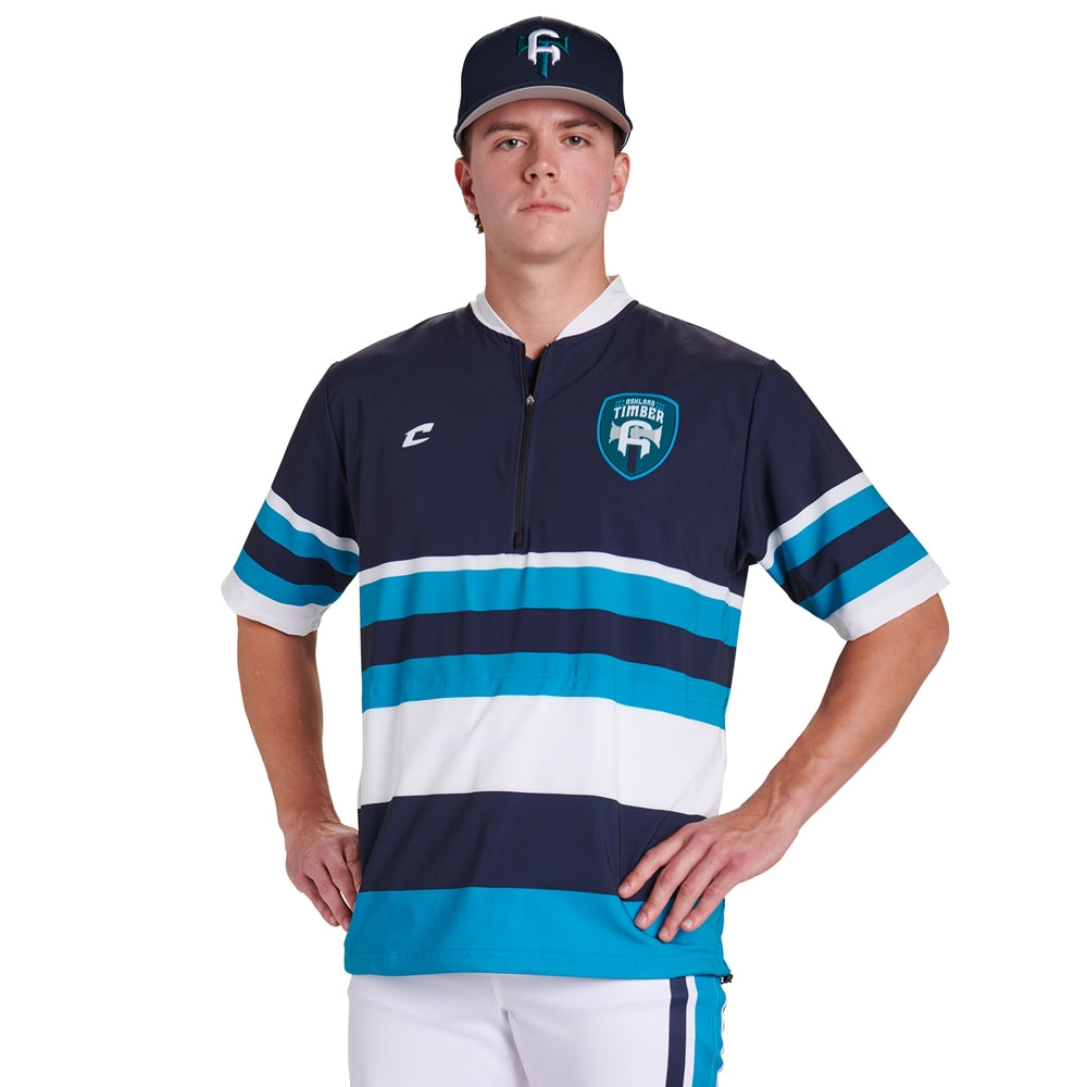 JUICE Traditional Short Sleeve Cage Jacket w/ Pockets - Stretch Woven Poplin/TLF - Youth - Small (Full-Dye, Premium cut-and-sew Sublimation. No Limitations!)