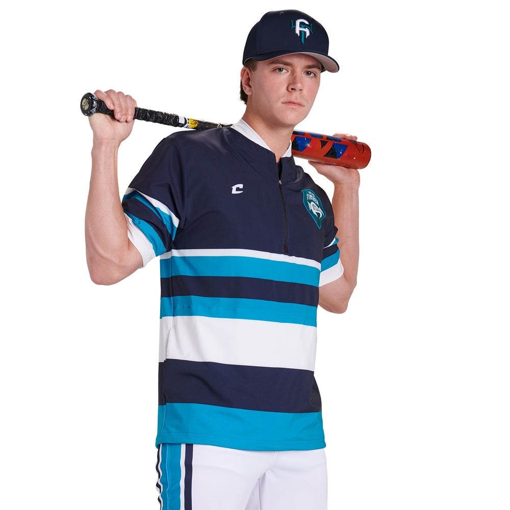 JUICE Traditional Short Sleeve Cage Jacket w/ Pockets - Stretch Woven Poplin/TLF - Adult - Medium (Full-Dye, Premium cut-and-sew Sublimation. No Limitations!)