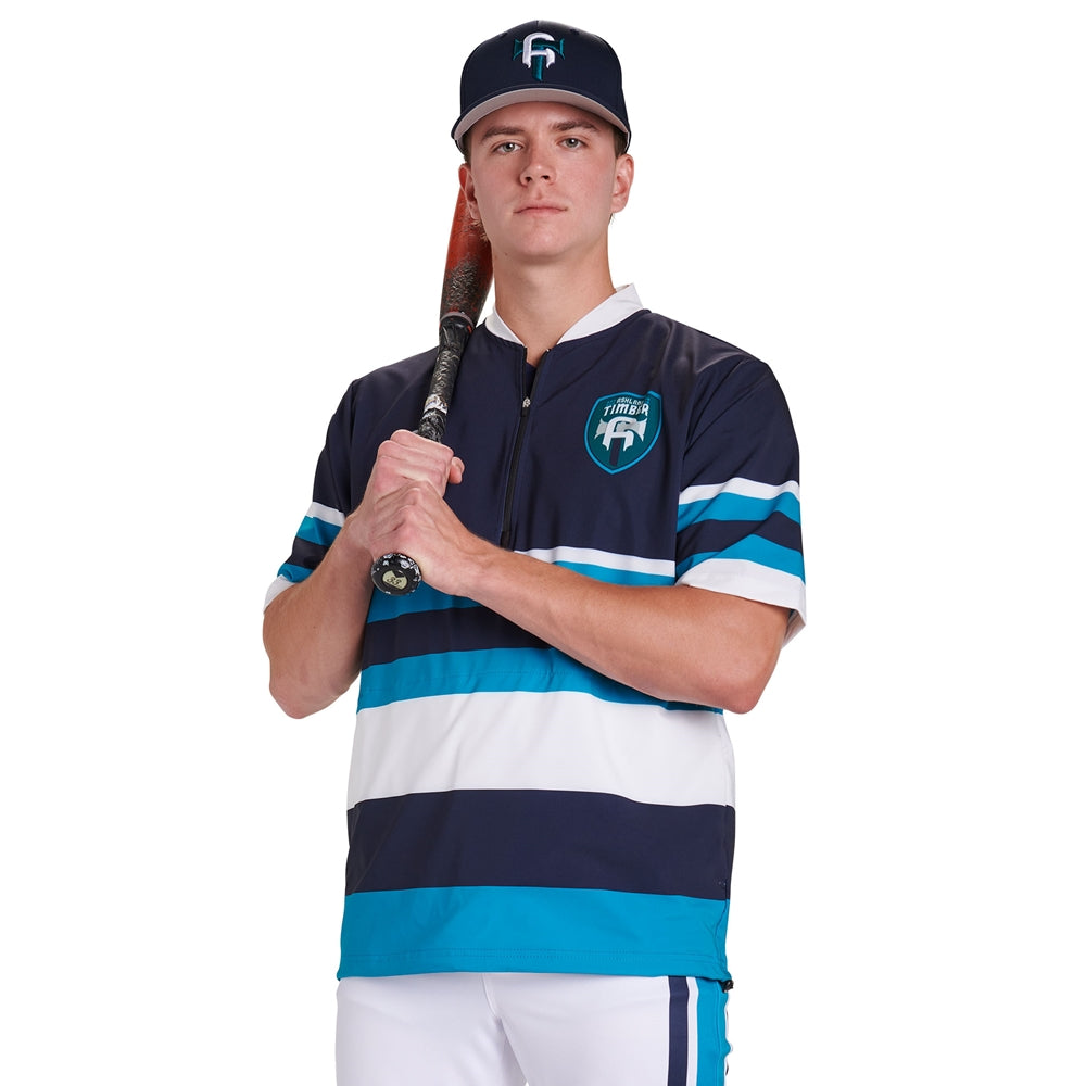 JUICE Traditional Short Sleeve Cage Jacket w/ Pockets - Stretch Woven Poplin/TLF - Adult - 4XL (Full-Dye, Premium cut-and-sew Sublimation. No Limitations!)