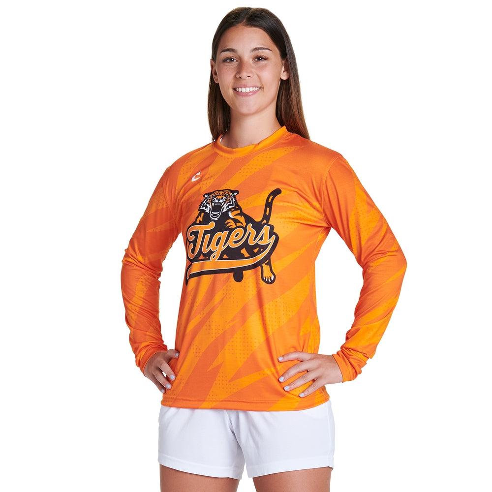 Juice Crew Neck Long Sleeve T-Shirt - Flexdri Mesh - Womens - Medium (Full-Dye, Premium cut-and-sew Sublimation. No Limitations!)