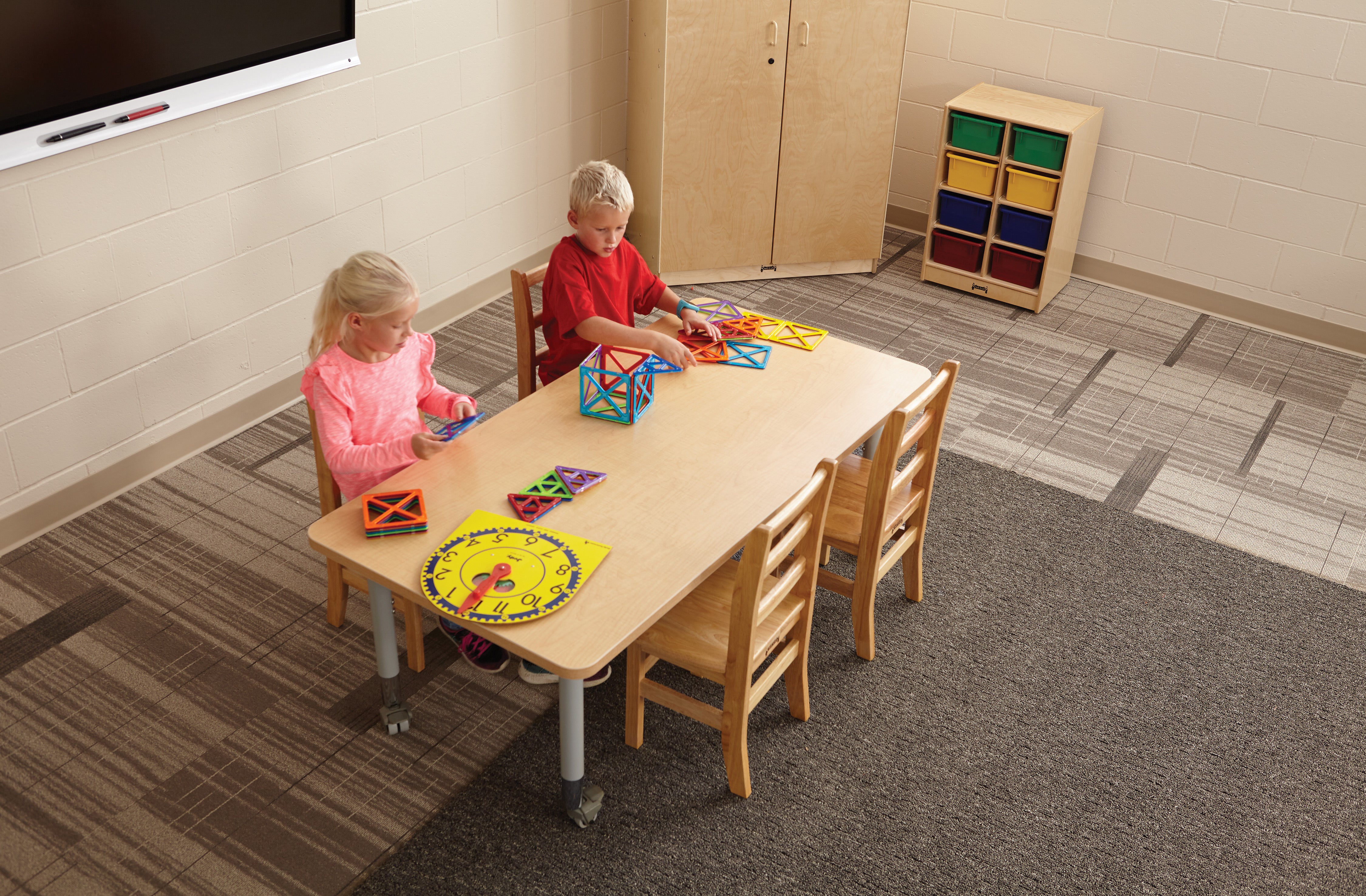 Jonti-Craft® 8 Cubbie-Tray Mobile Unit - with Colored Trays