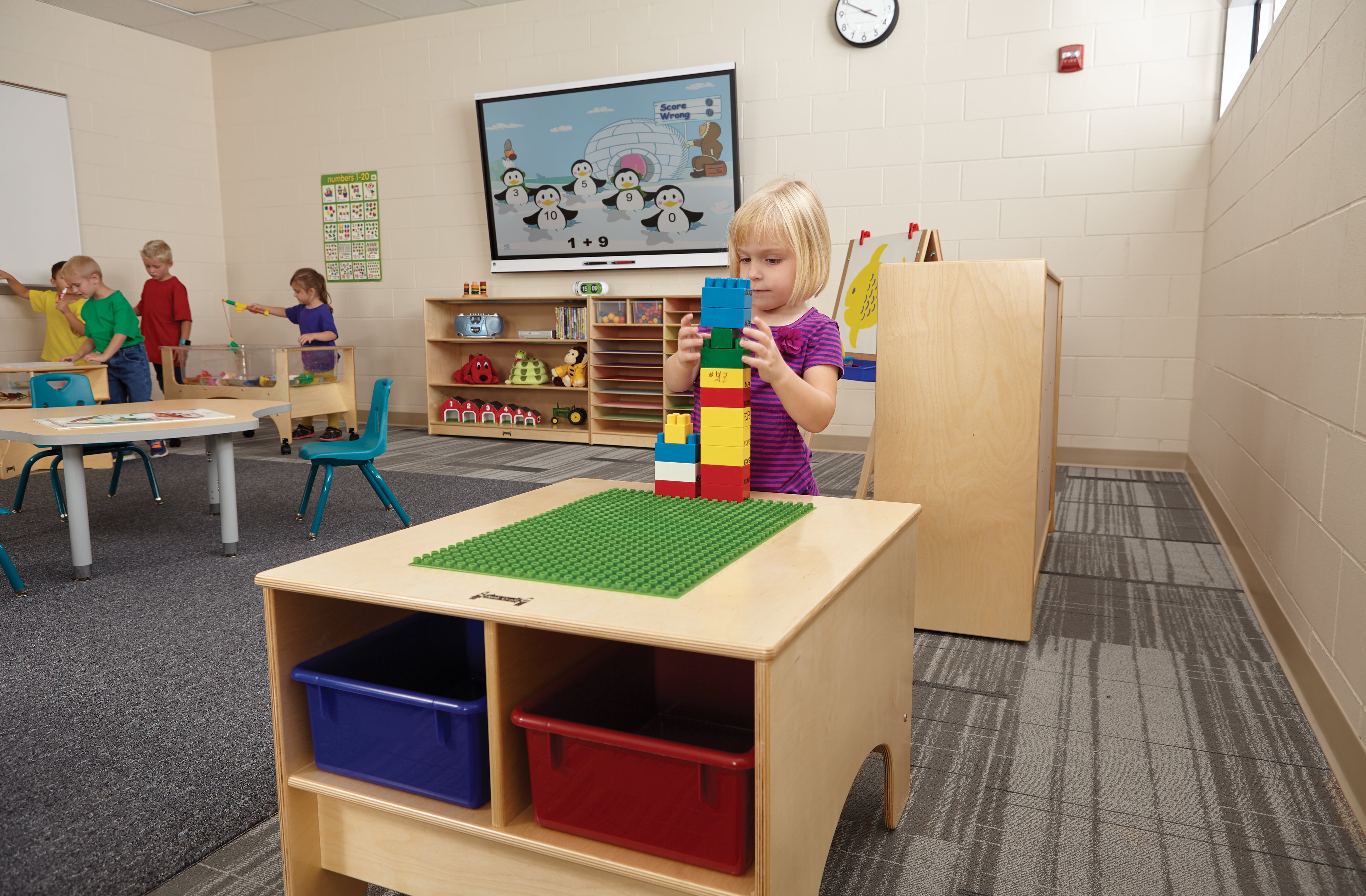 Jonti-Craft® KYDZ Building Table - Traditional Brick Compatible - without Tubs