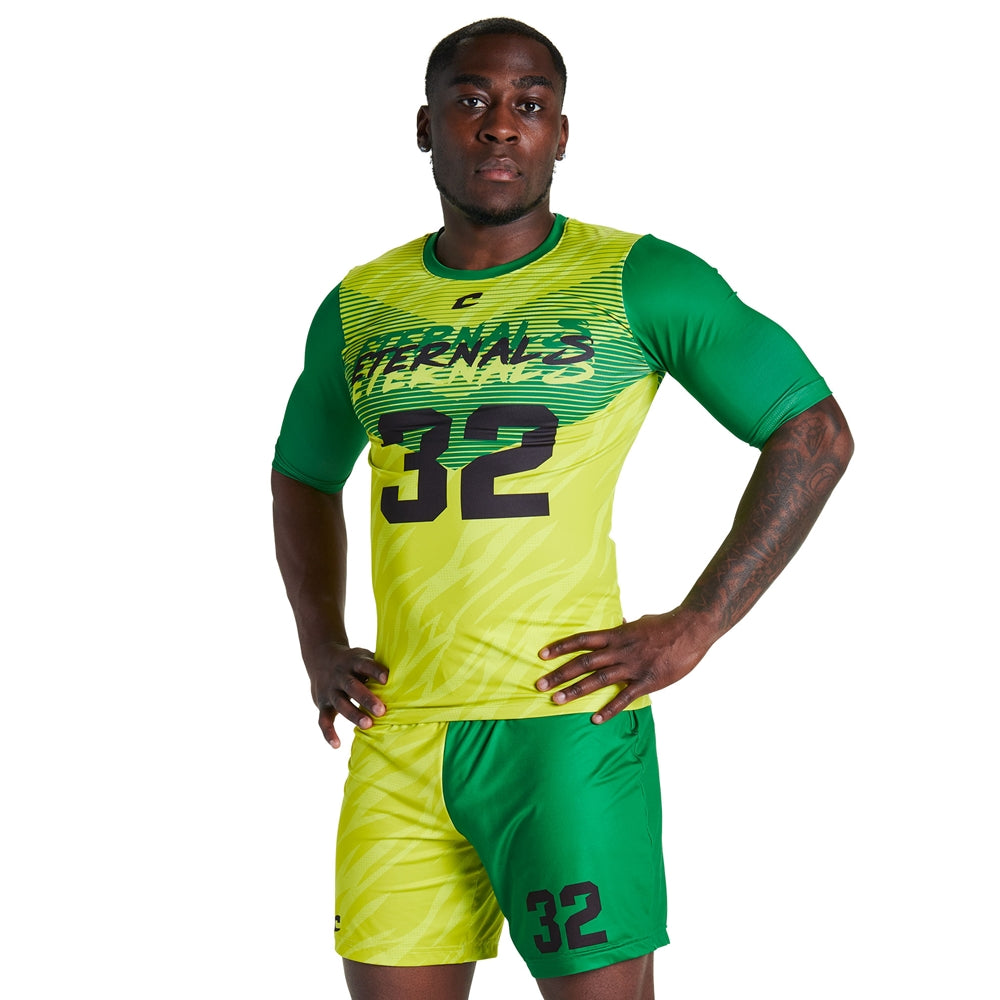 JUICE Compression Crew Neck with 1/2 Sleeve Jersey - Youth - Extra-Large (Full-Dye, Premium cut-and-sew Sublimation. No Limitations!)