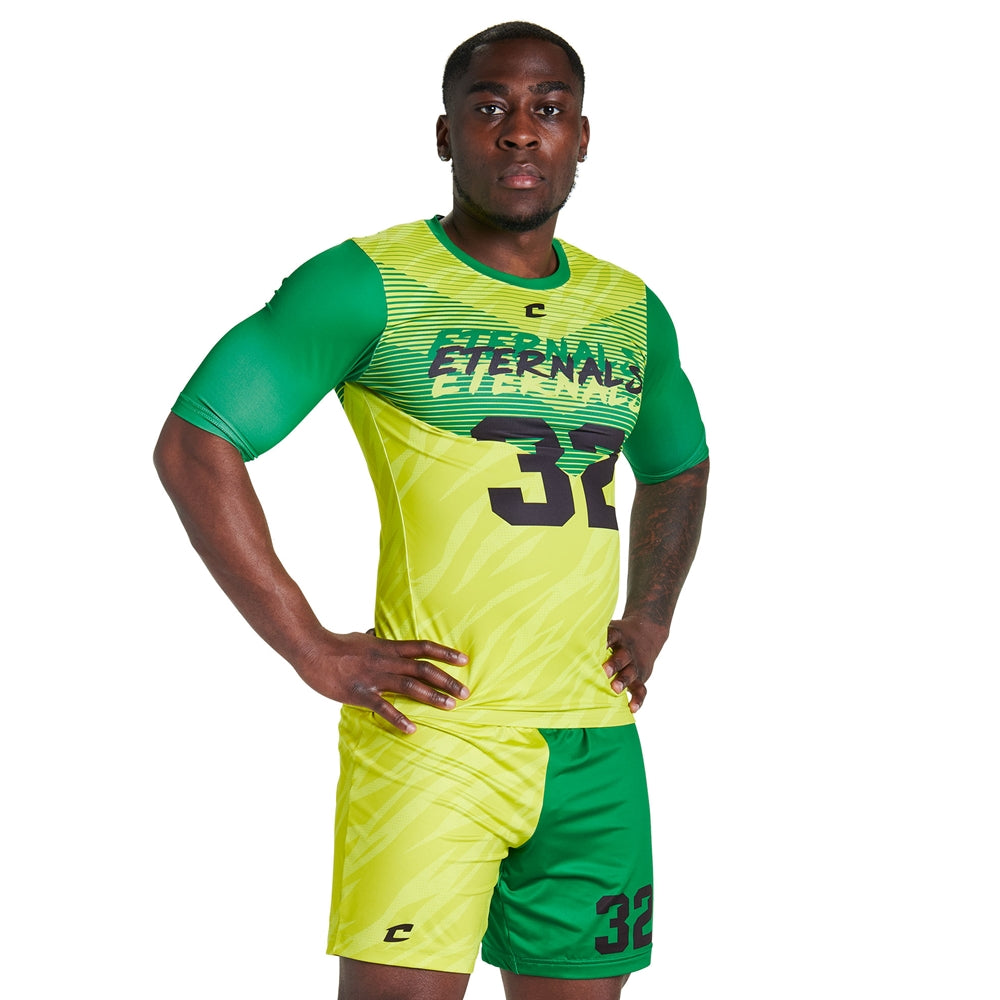 JUICE Compression Crew Neck with 1/2 Sleeve Jersey - Adult - XXLarge (Full-Dye, Premium cut-and-sew Sublimation. No Limitations!)