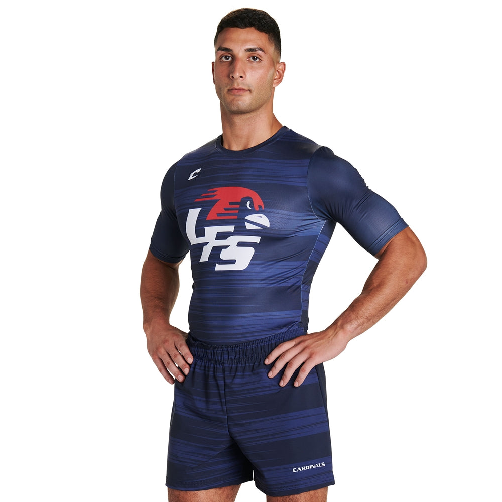 JUICE Compression Crew Neck with 1/2 Sleeve Jersey - Adult - Extra-Large (Full-Dye, Premium cut-and-sew Sublimation. No Limitations!)