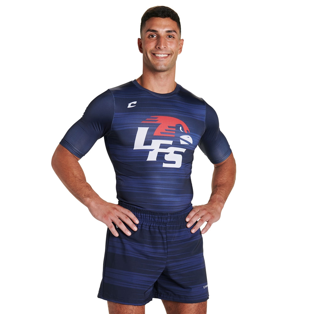 JUICE Compression Crew Neck with 1/2 Sleeve Jersey - Youth - Medium (Full-Dye, Premium cut-and-sew Sublimation. No Limitations!)