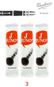 JUNO JCR013/3 Bb Clarinet Reeds #3. (3 Reed Card)
