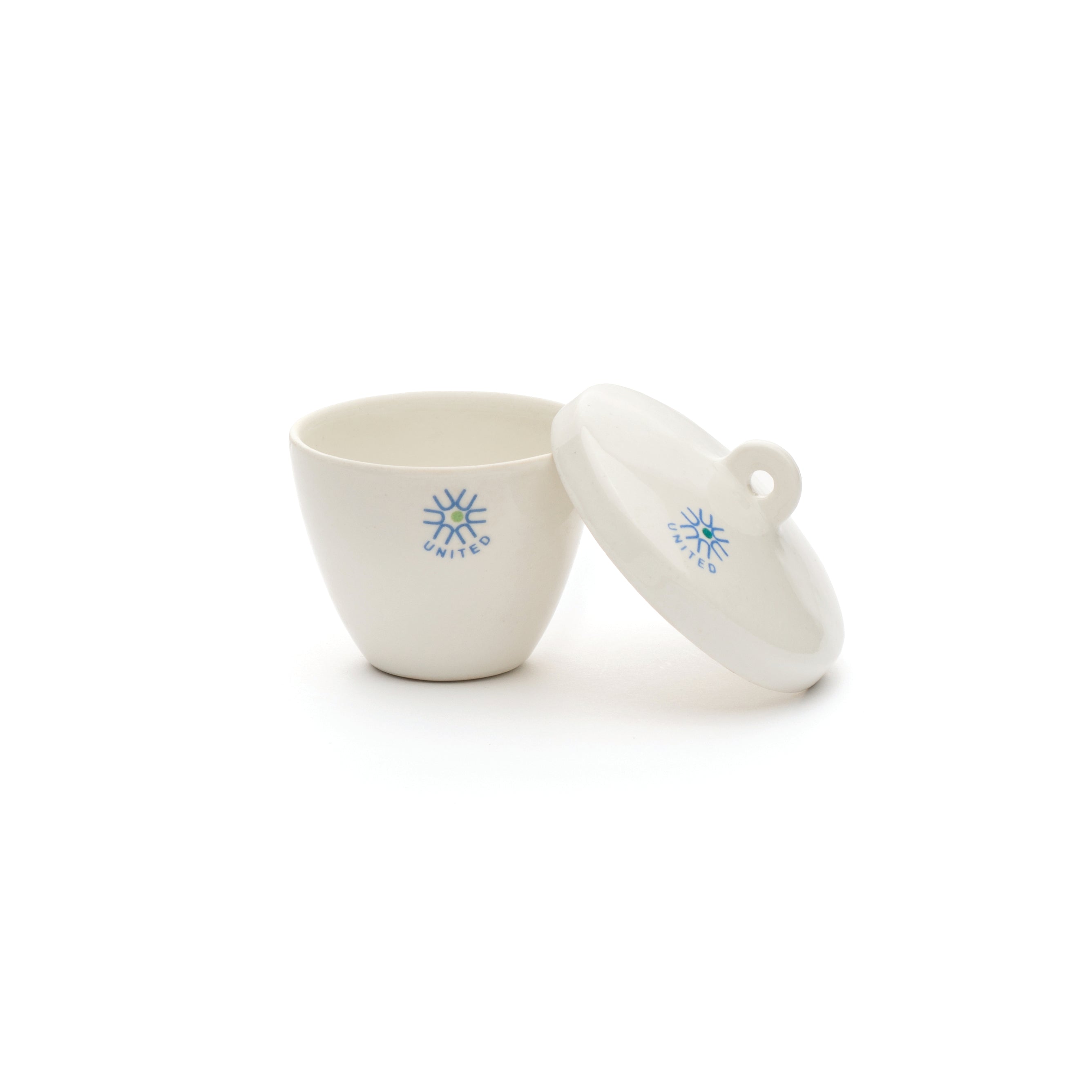 United Scientific® Porcelain Crucible, Tall Form, With Cover, 30 mL, comes with 6