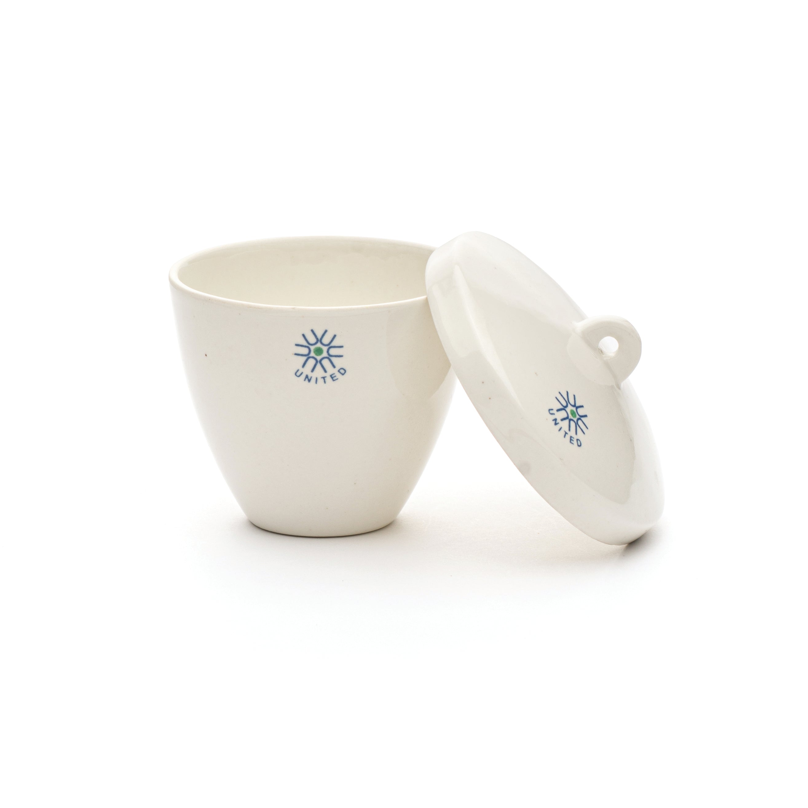United Scientific® Porcelain Crucible, Tall Form, With Cover, 50 mL, comes with 6