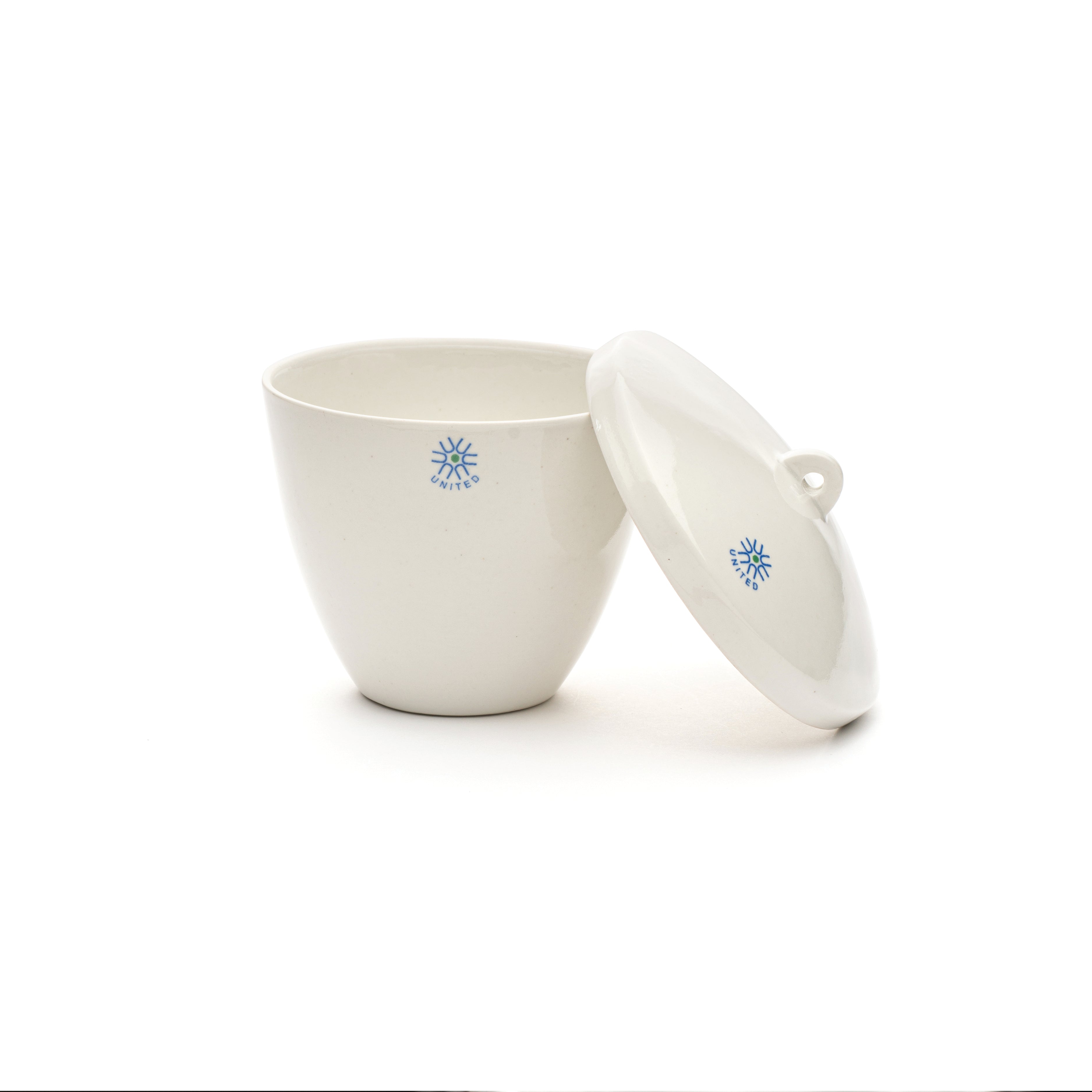United Scientific® Porcelain Crucible, Tall Form, With Cover, 100 mL, comes with 6