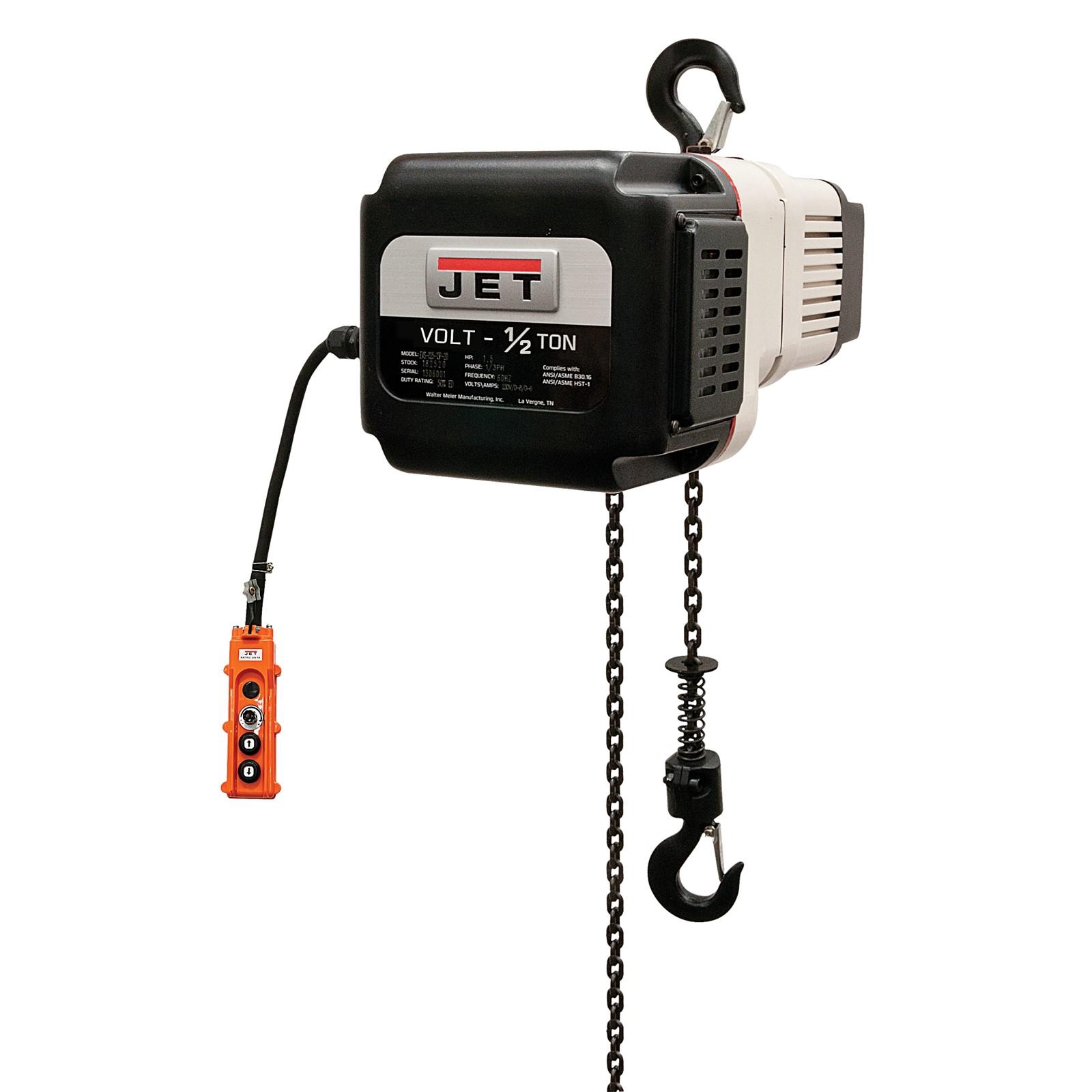 JET VOLT 1/2T Electric Hoist 3PH 460V 10' Lift