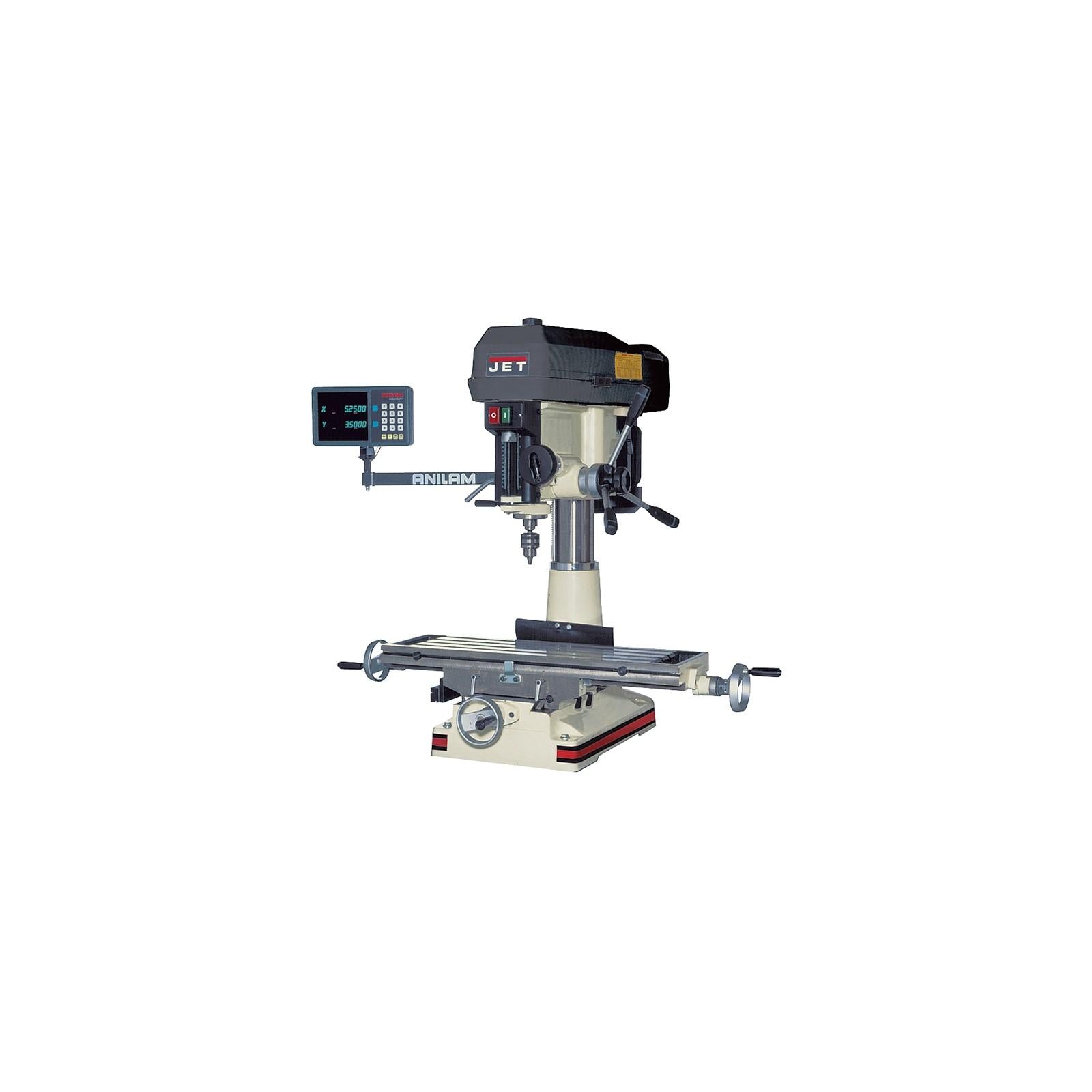 Jet JDM-18PFN Mill Drill with NEWALL C80 2 Axis DRO installed