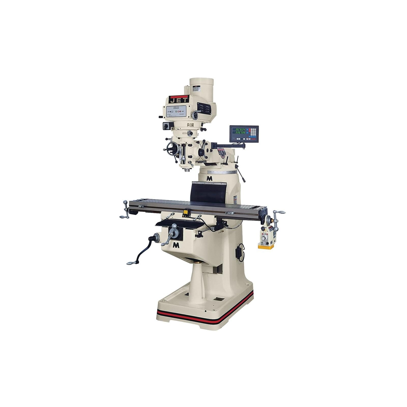 Jet JTM-4VS Mill with ACU-RITE 200S DRO and X Powerfeed Installed