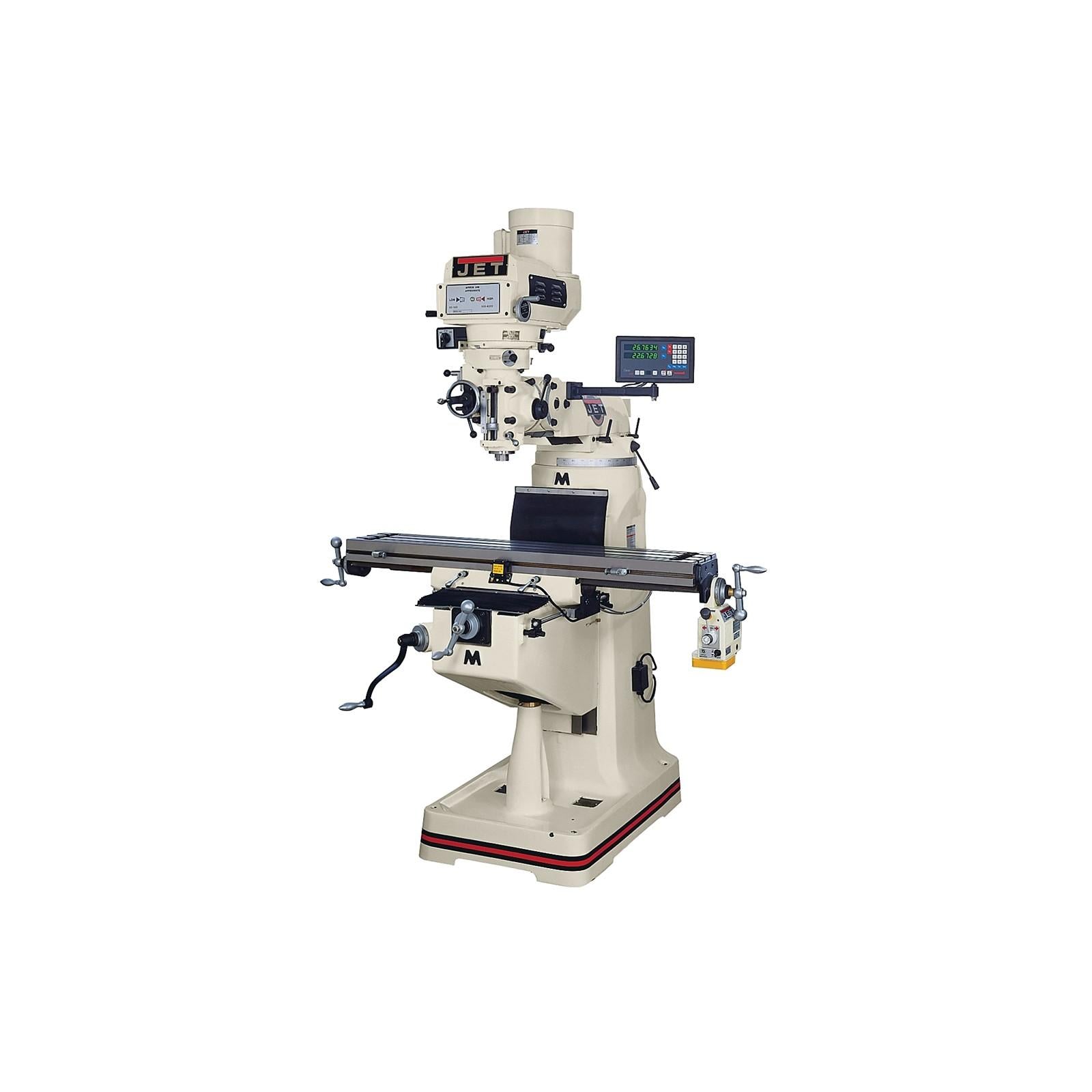 Jet JTM-4VS Mill with 3-axis ACU-RITE 200S DRO (Quill) and X Powerfeed Installed