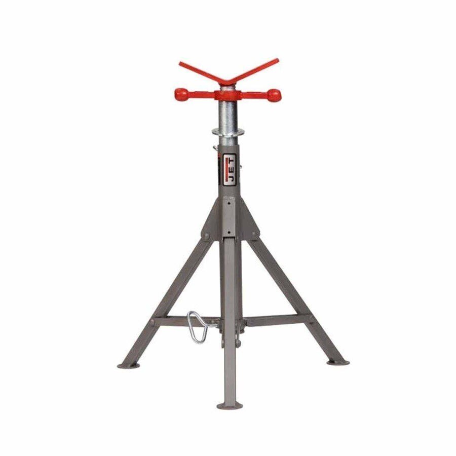 JT1-2664 JET, Folding Pipe Jack Stand, Large, Heavy-Duty 10 Inch V-Head