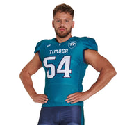 JUICE Collegiate Football Jersey w/Lineman Sleeves - Youth - Medium (Full-Dye, Premium cut-and-sew Sublimation. No Limitations!)