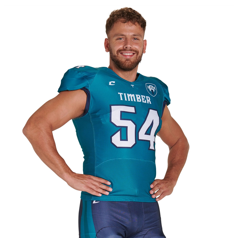 JUICE Collegiate Football Jersey w/Lineman Sleeves - Adult - XXLarge (Full-Dye, Premium cut-and-sew Sublimation. No Limitations!)