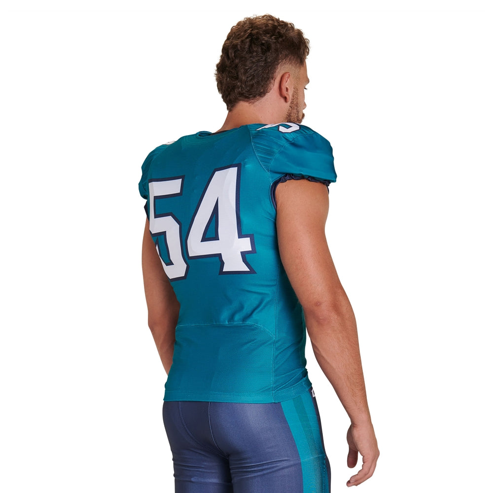 JUICE Collegiate Football Jersey w/Lineman Sleeves - Adult - XXLarge (Full-Dye, Premium cut-and-sew Sublimation. No Limitations!)