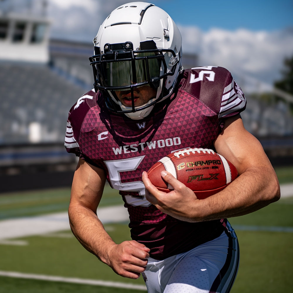 JUICE Collegiate Football Jersey w/Lineman Sleeves - Adult - Extra-Large (Full-Dye, Premium cut-and-sew Sublimation. No Limitations!)