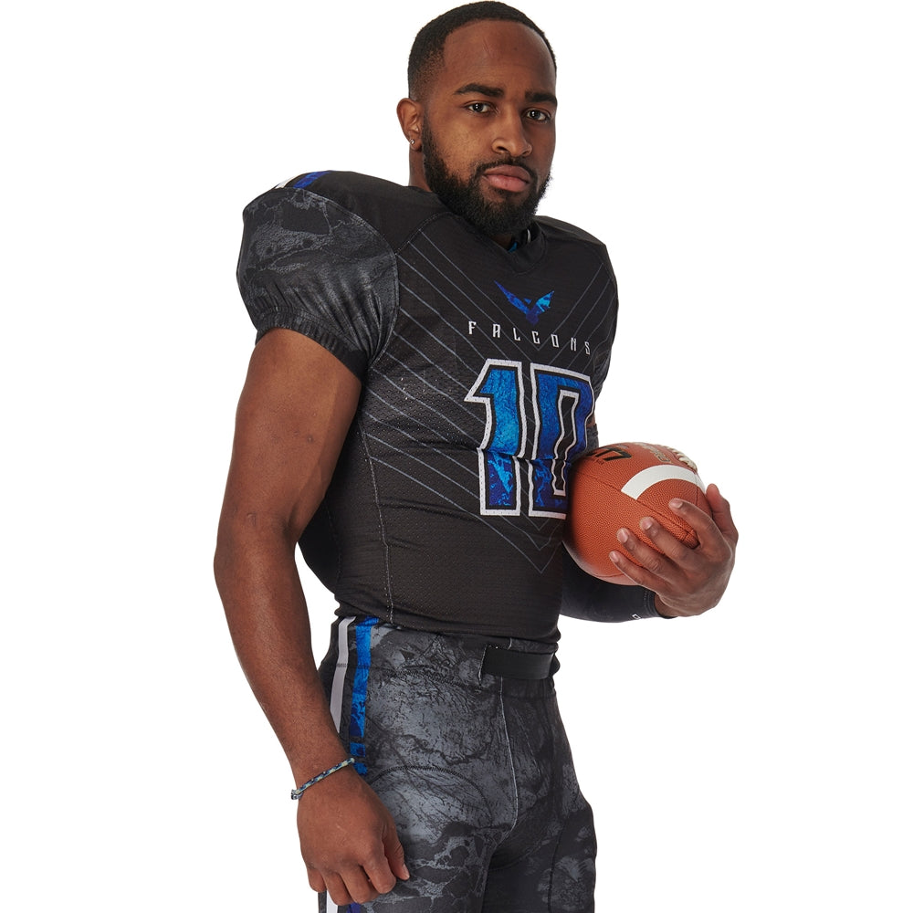Juice Collegiate Football Jersey - Pro-Power Dazzle/Power Mesh - Adult - Large (Full-Dye, Premium cut-and-sew Sublimation. No Limitations!)