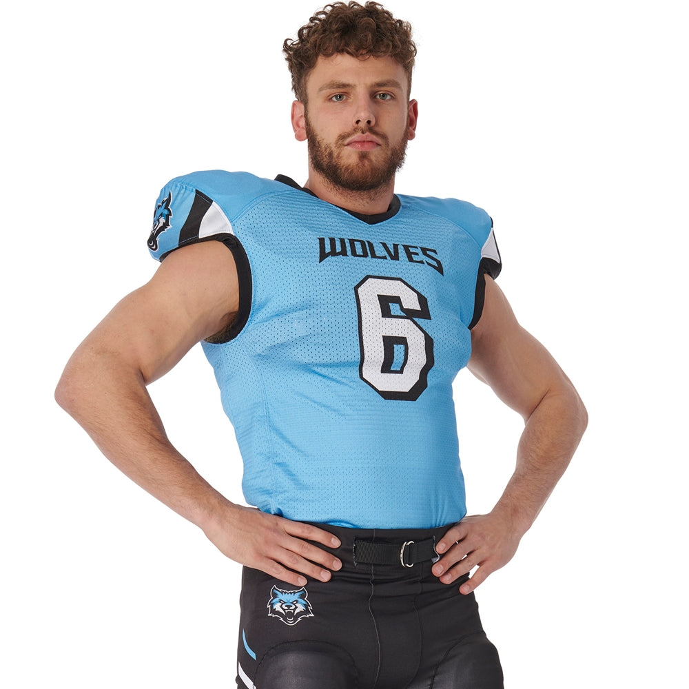 Juice Collegiate Lineman's Cut Football Jersey - Adult - Large (Full-Dye, Premium cut-and-sew Sublimation. No Limitations!)