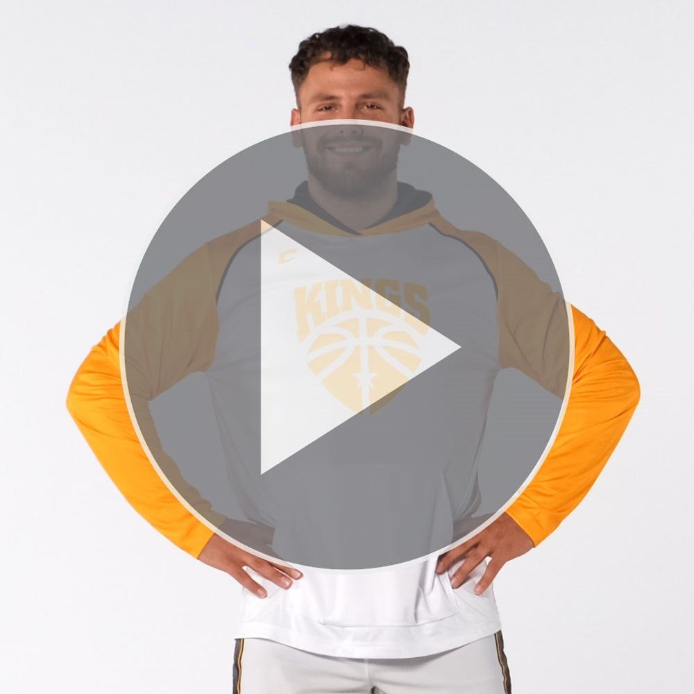 JUICE Long Sleeve T-Shirt Hoodie with Pocket - Power Stretch - Youth - Small (Full-Dye, Premium cut-and-sew Sublimation. No Limitations!)
