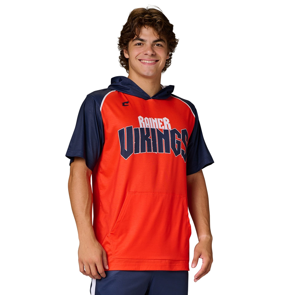 Juice Short Sleeve T-Shirt Hoodie with Pocket - Active Cloth - Youth - Medium (Full-Dye, Premium cut-and-sew Sublimation. No Limitations!)