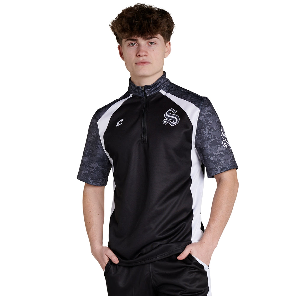 Juice 1/4 Zip Short Sleeve Pullover - Flexdri Mesh - Adult - Large (Full-Dye, Premium cut-and-sew Sublimation. No Limitations!)