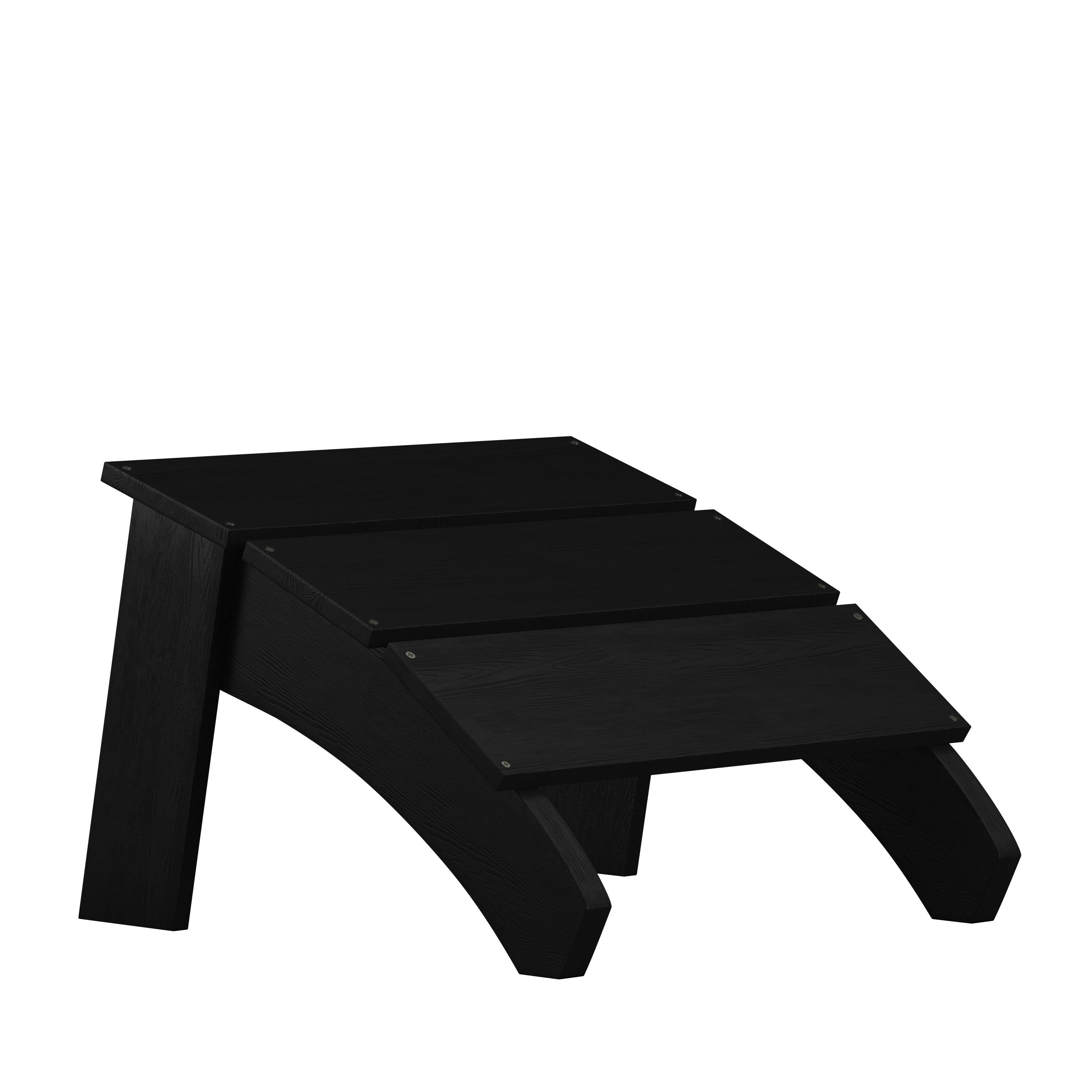 Sawyer Modern Commercial Grade All-Weather Poly Resin Wood Adirondack Ottoman Foot Rest in Black
