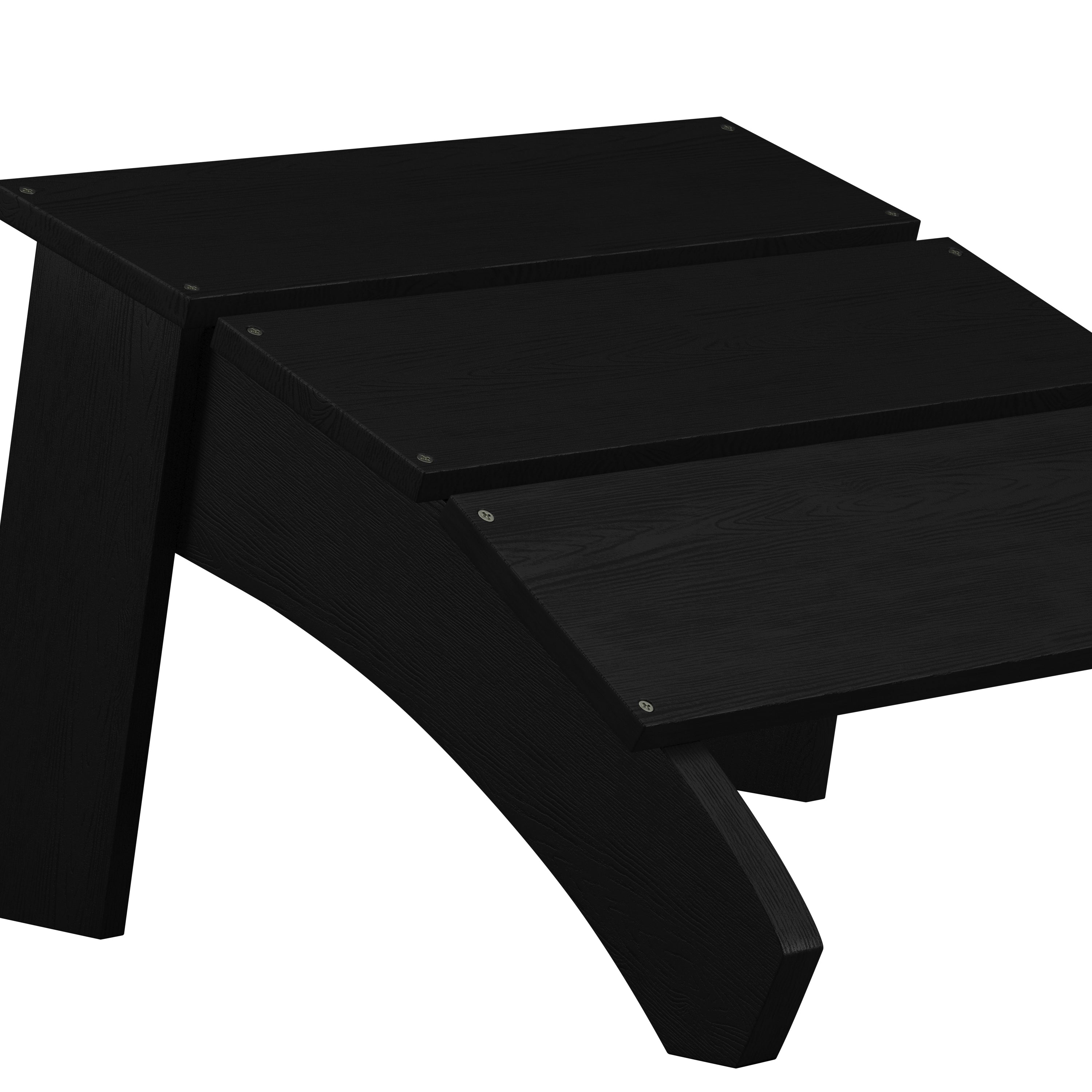 Sawyer Modern Commercial Grade All-Weather Poly Resin Wood Adirondack Ottoman Foot Rest in Black
