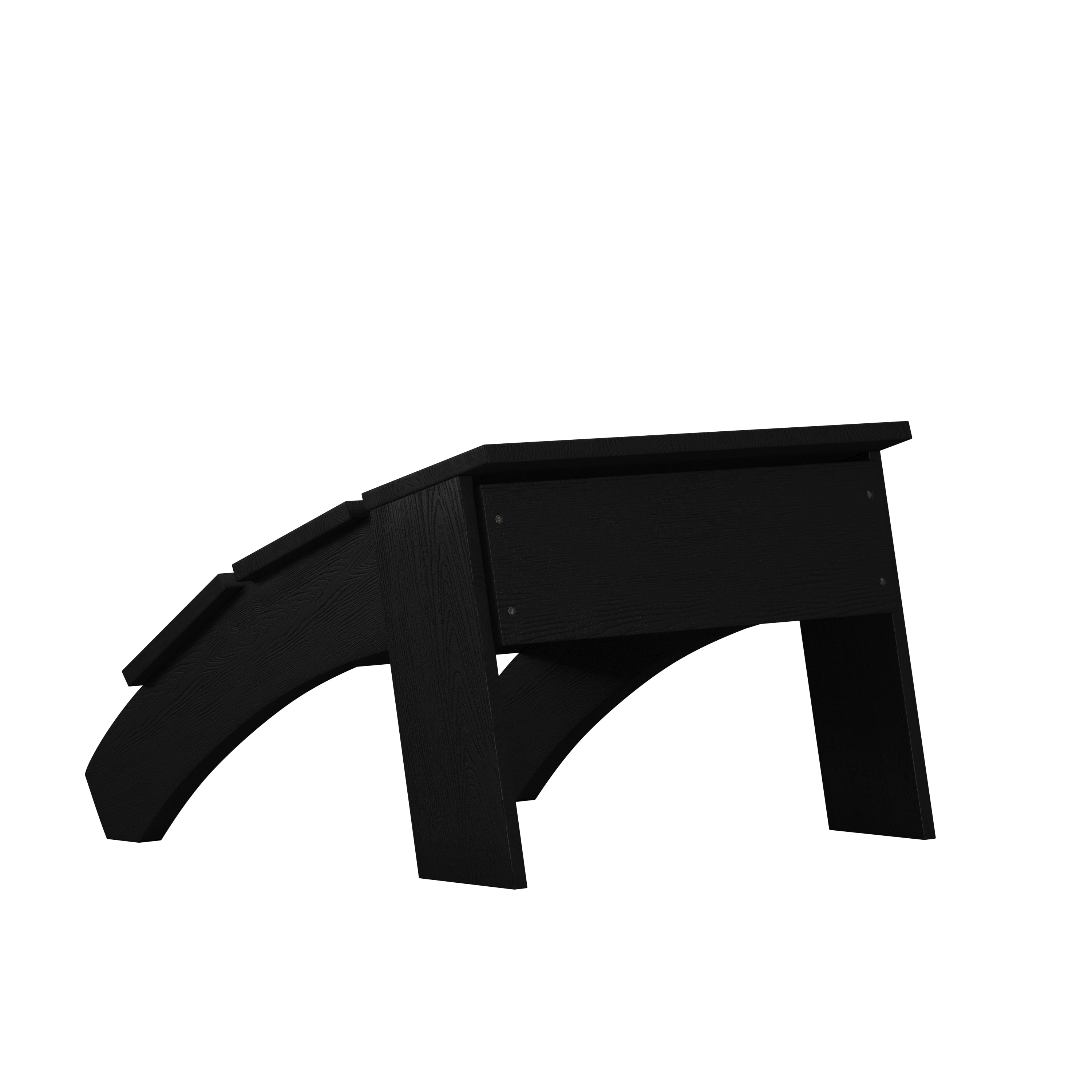 Sawyer Modern Commercial Grade All-Weather Poly Resin Wood Adirondack Ottoman Foot Rest in Black
