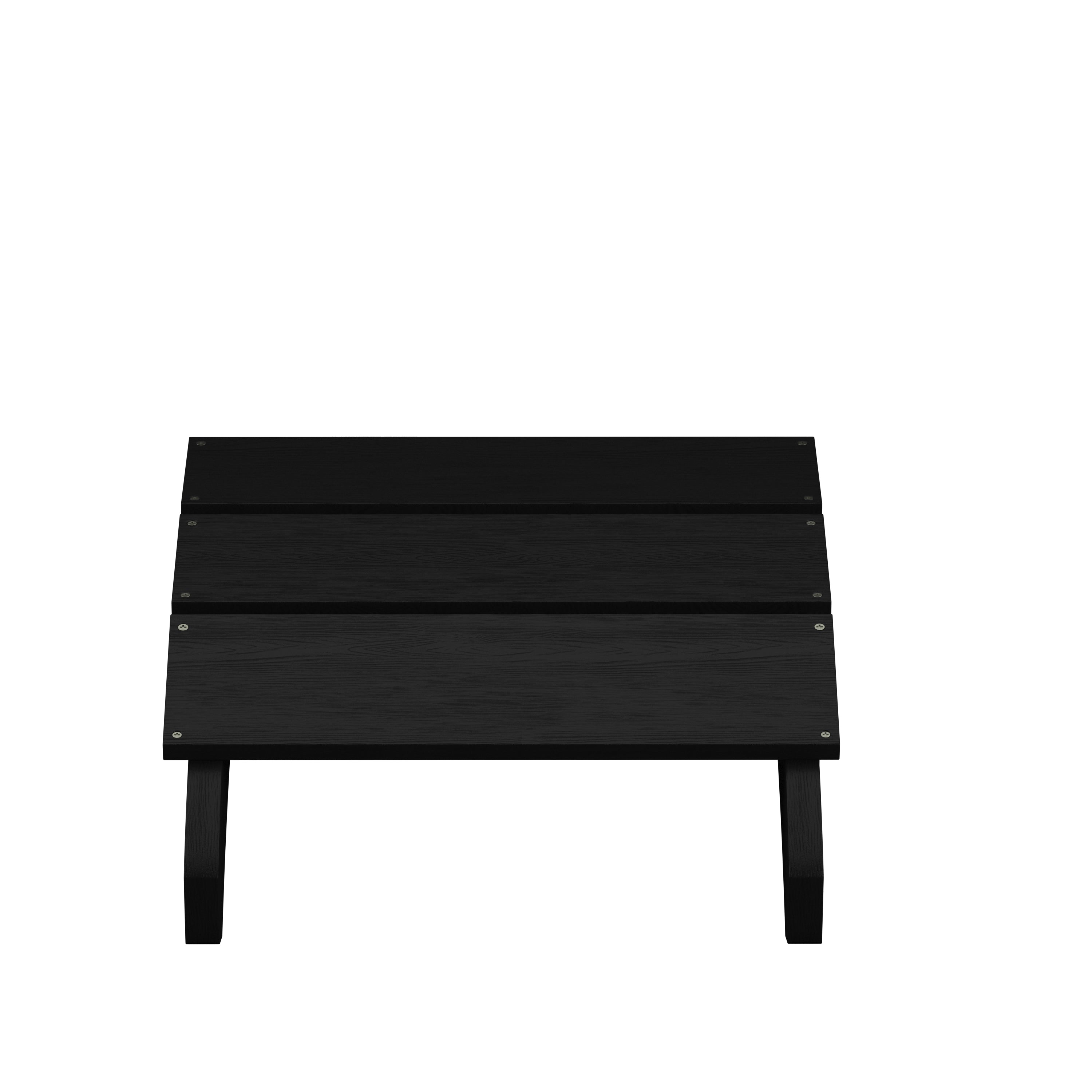 Sawyer Modern Commercial Grade All-Weather Poly Resin Wood Adirondack Ottoman Foot Rest in Black