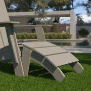 Sawyer Modern Commercial Grade All-Weather Poly Resin Wood Adirondack Ottoman Foot Rest in Gray
