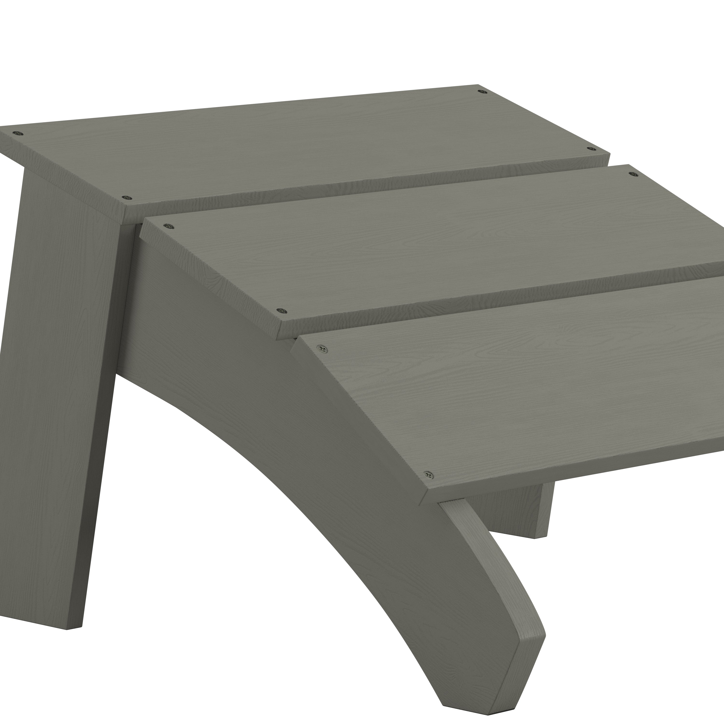 Sawyer Modern Commercial Grade All-Weather Poly Resin Wood Adirondack Ottoman Foot Rest in Gray