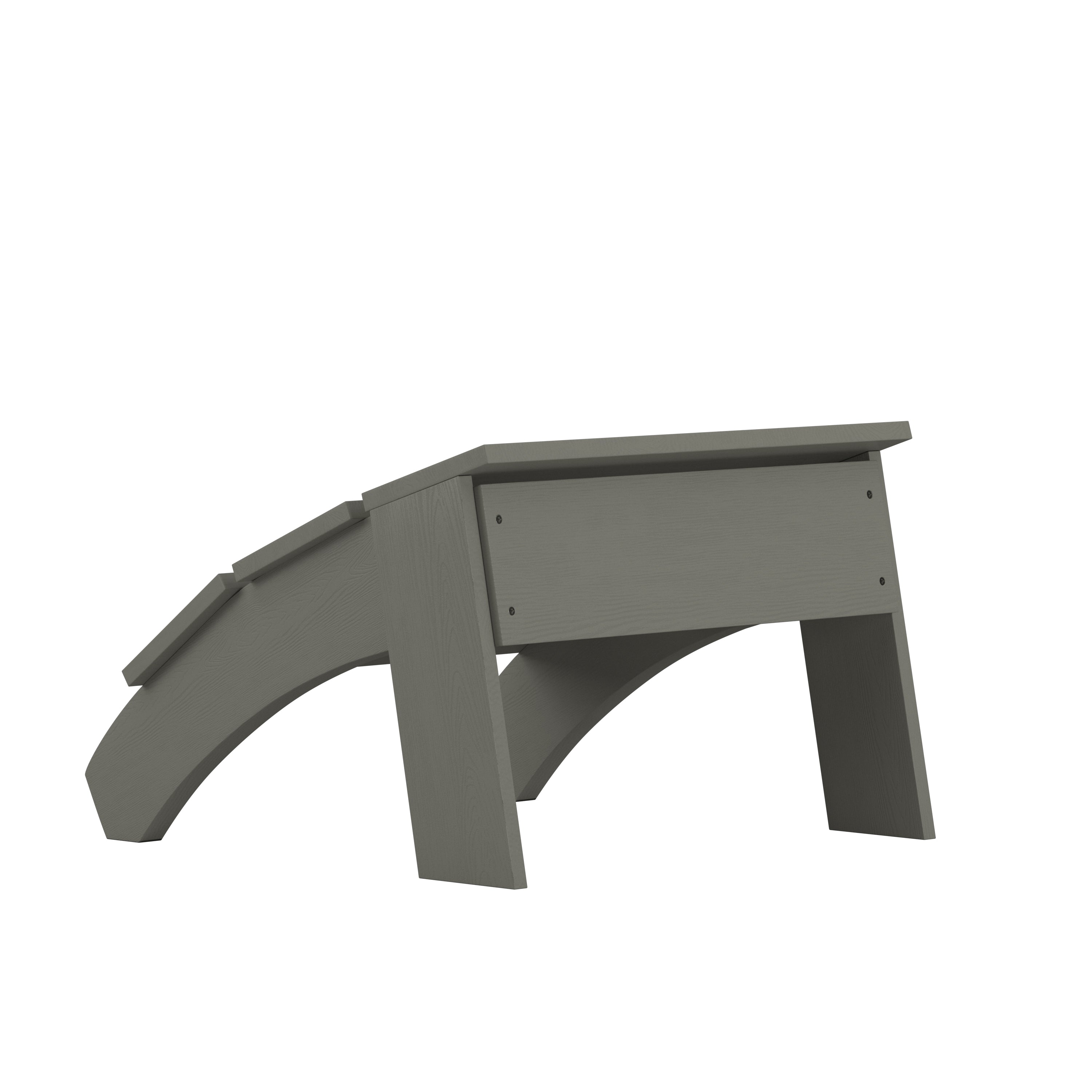 Sawyer Modern Commercial Grade All-Weather Poly Resin Wood Adirondack Ottoman Foot Rest in Gray