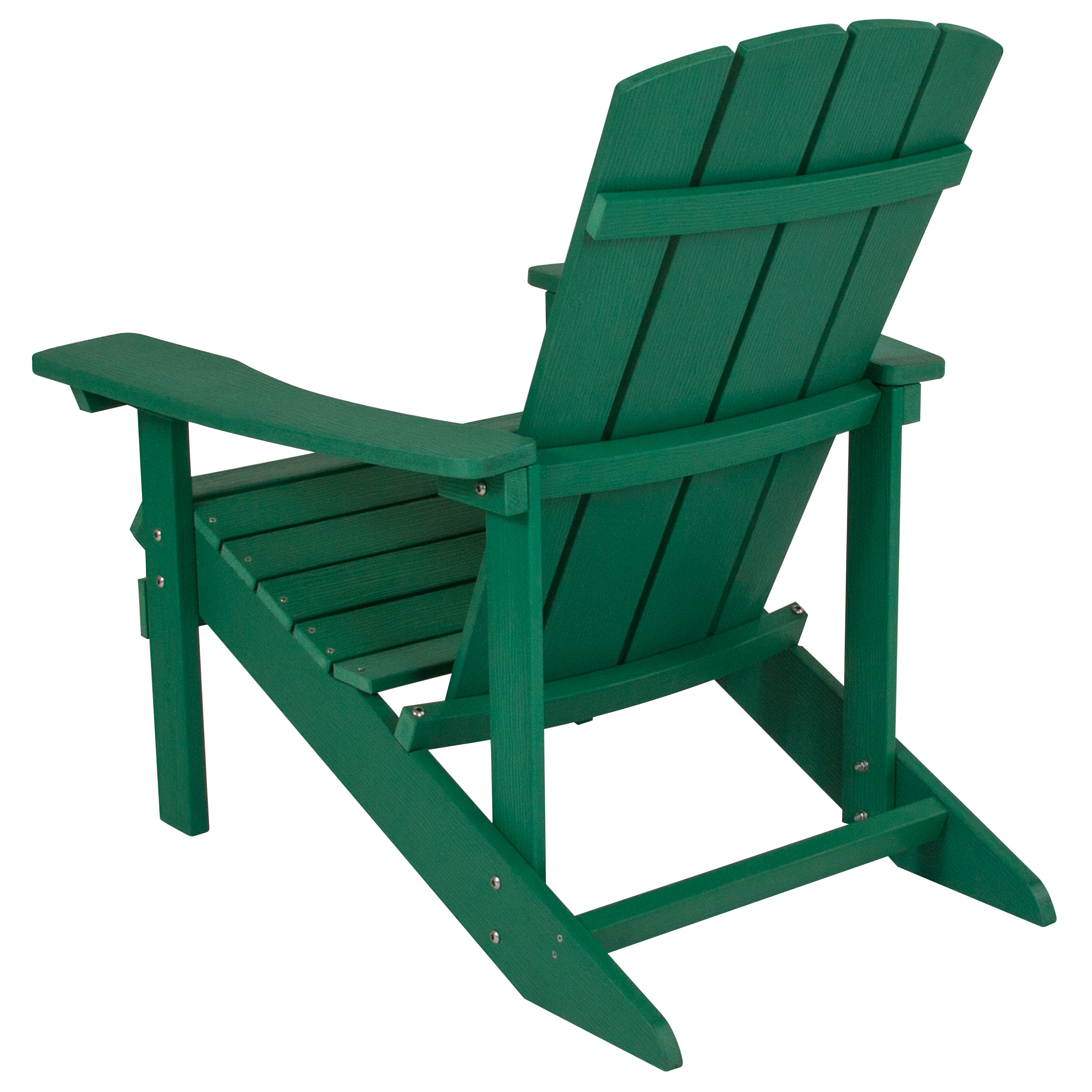 Charlestown Commercial All-Weather Poly Resin Wood Adirondack Chair in Green