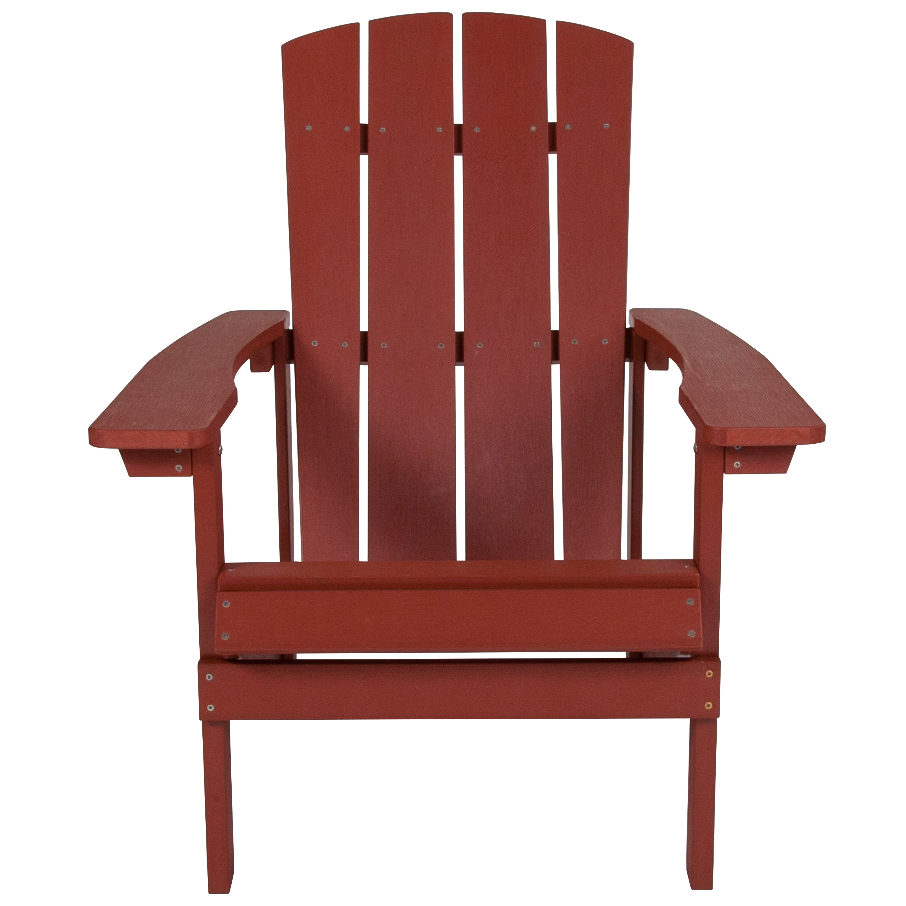 Charlestown Commercial All-Weather Poly Resin Wood Adirondack Chair in Red