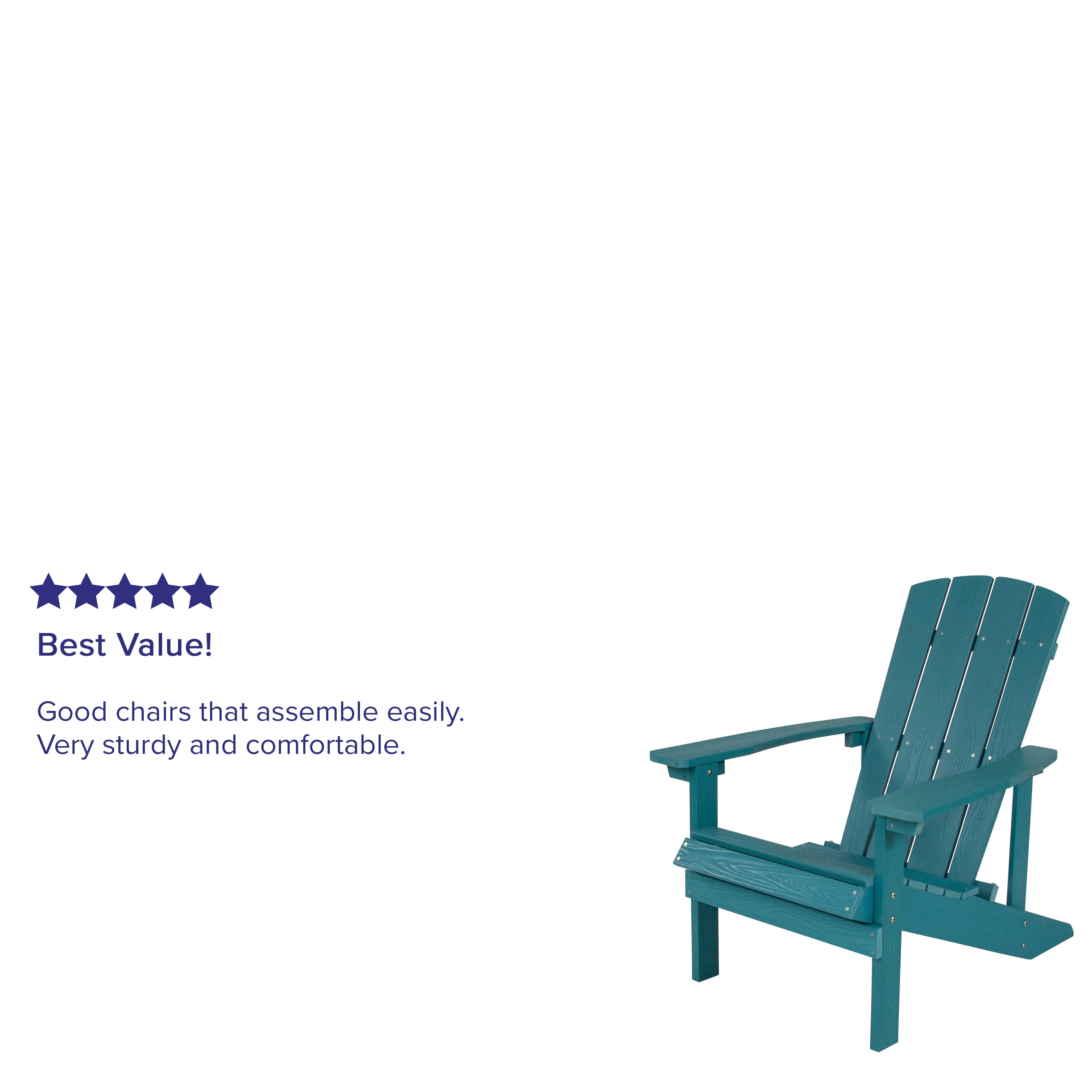 Charlestown Commercial All-Weather Poly Resin Wood Adirondack Chair in Sea Foam