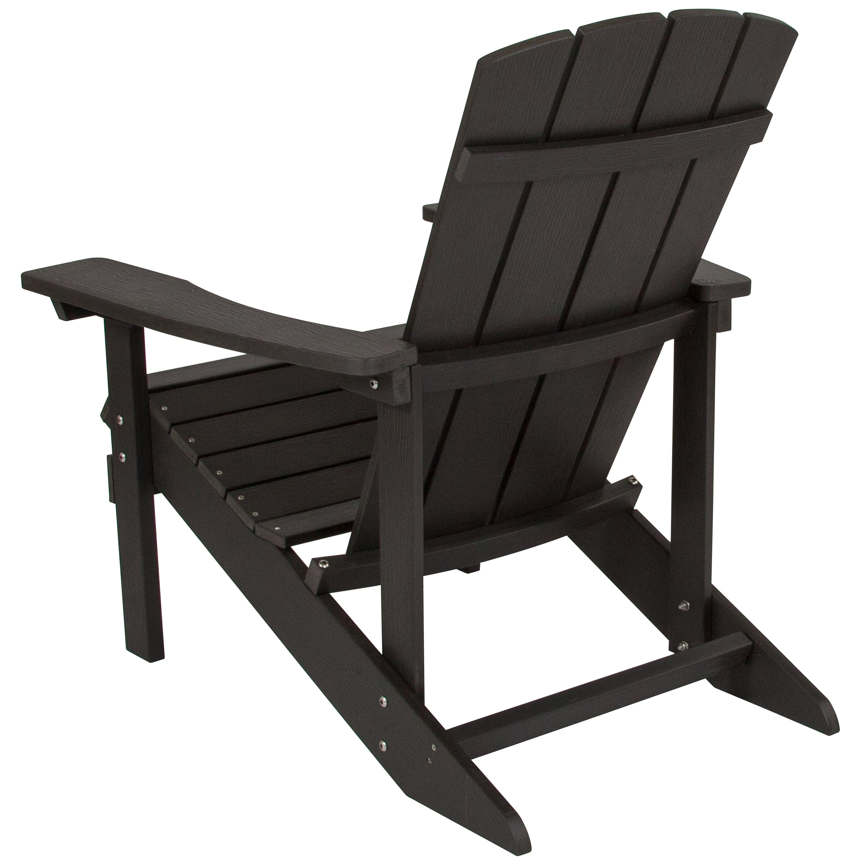 Charlestown Commercial All-Weather Poly Resin Wood Adirondack Chair in Slate Gray