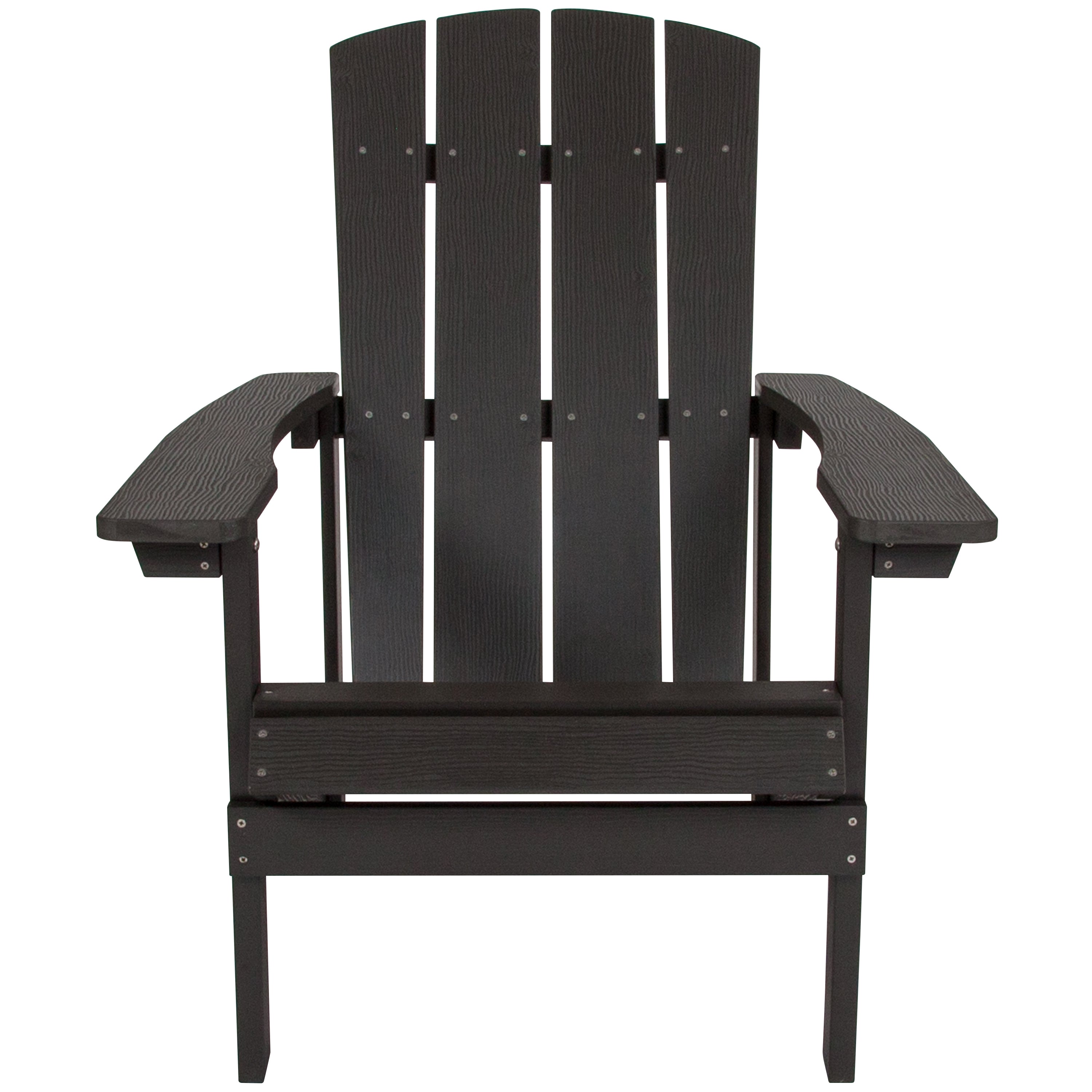 Charlestown Commercial All-Weather Poly Resin Wood Adirondack Chair in Slate Gray