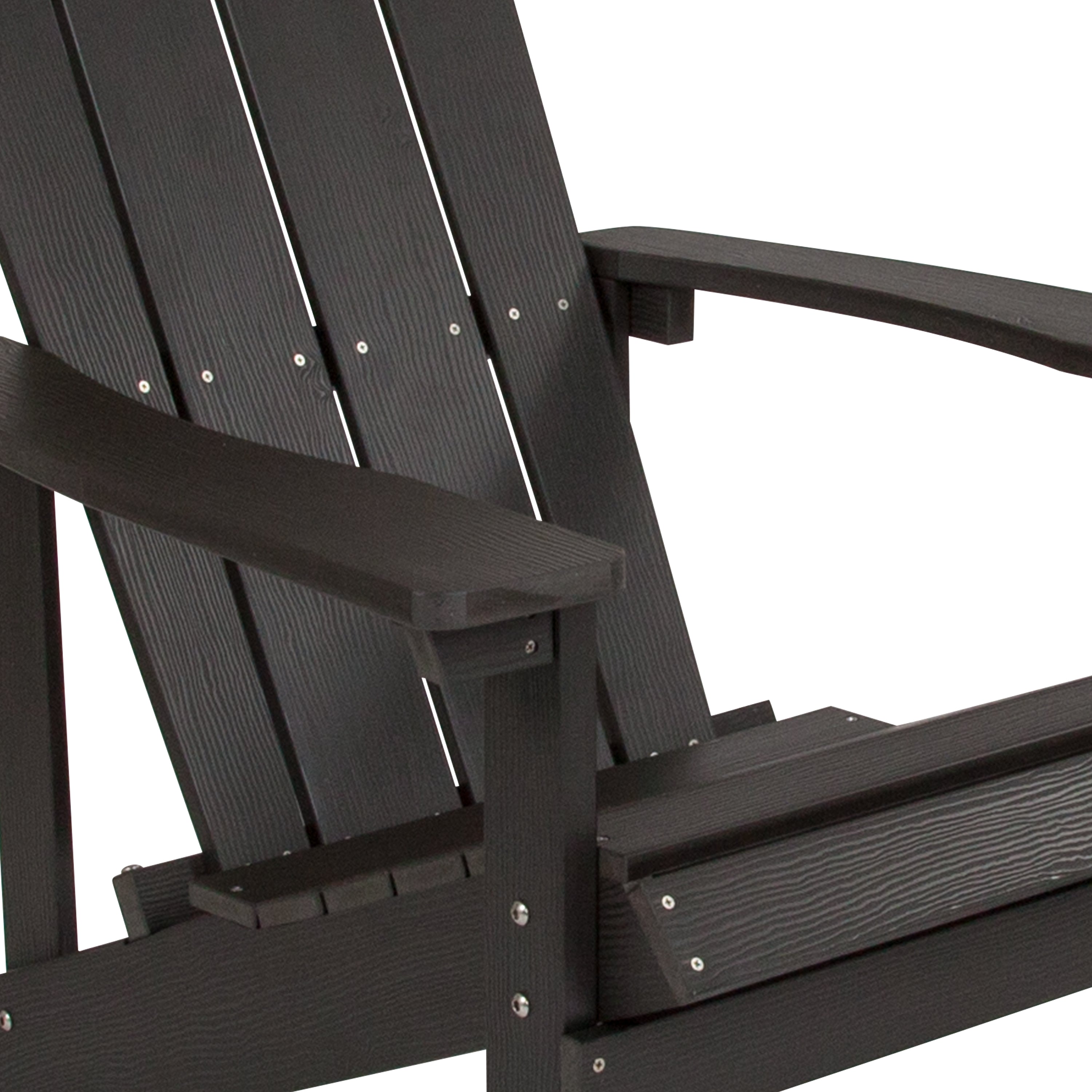 Charlestown Commercial All-Weather Poly Resin Wood Adirondack Chair in Slate Gray