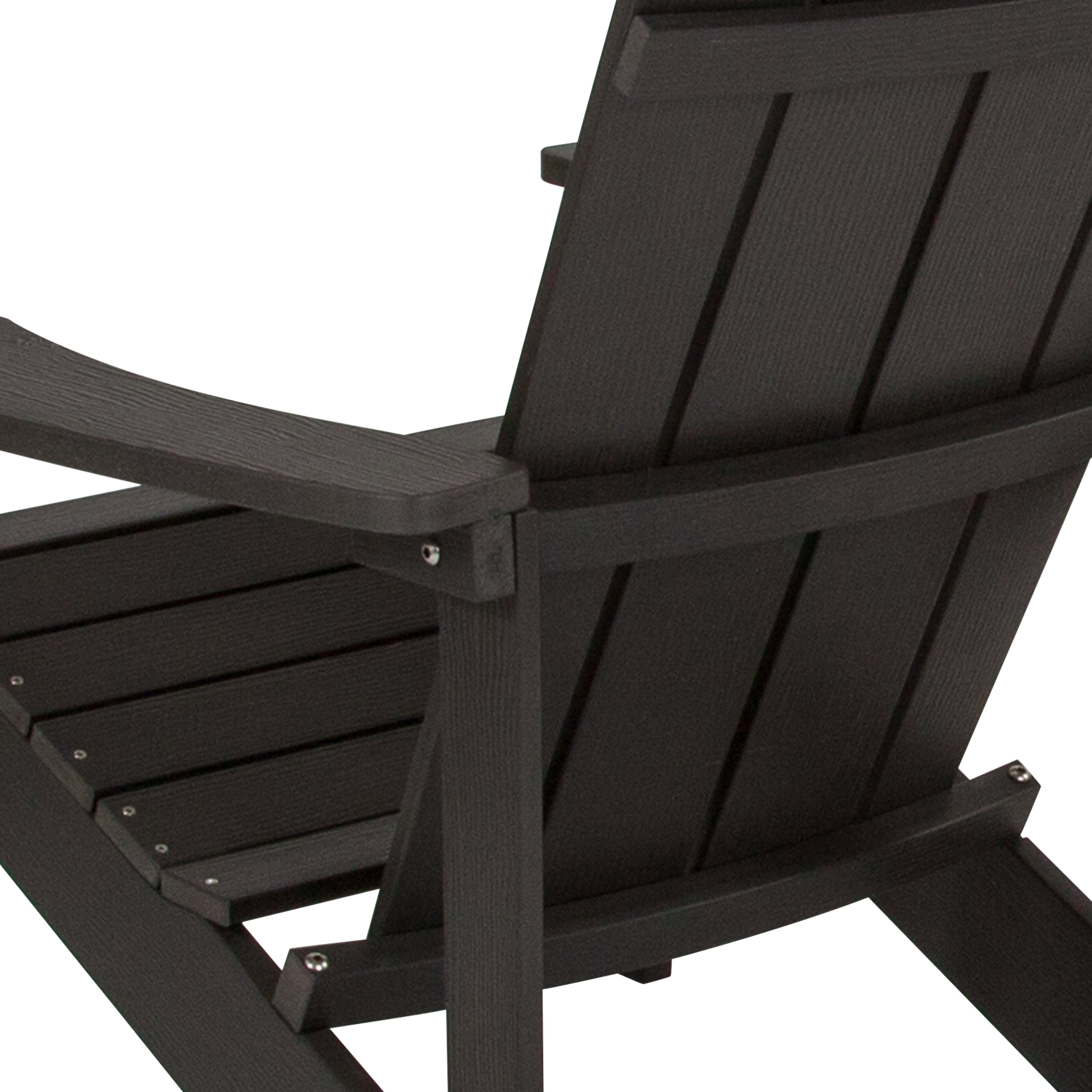 Charlestown Commercial All-Weather Poly Resin Wood Adirondack Chair in Slate Gray