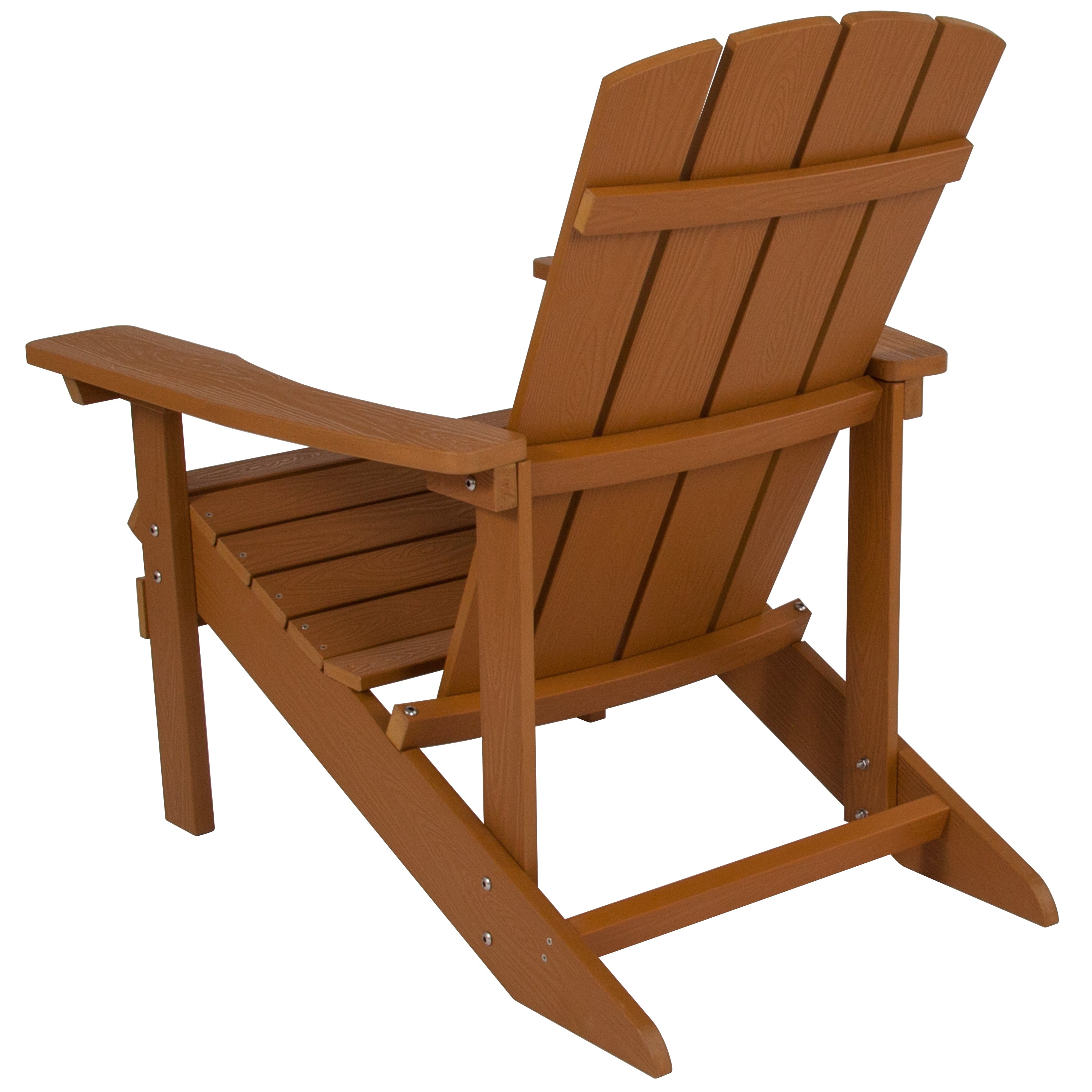 Charlestown Commercial All-Weather Poly Resin Wood Adirondack Chair in Teak