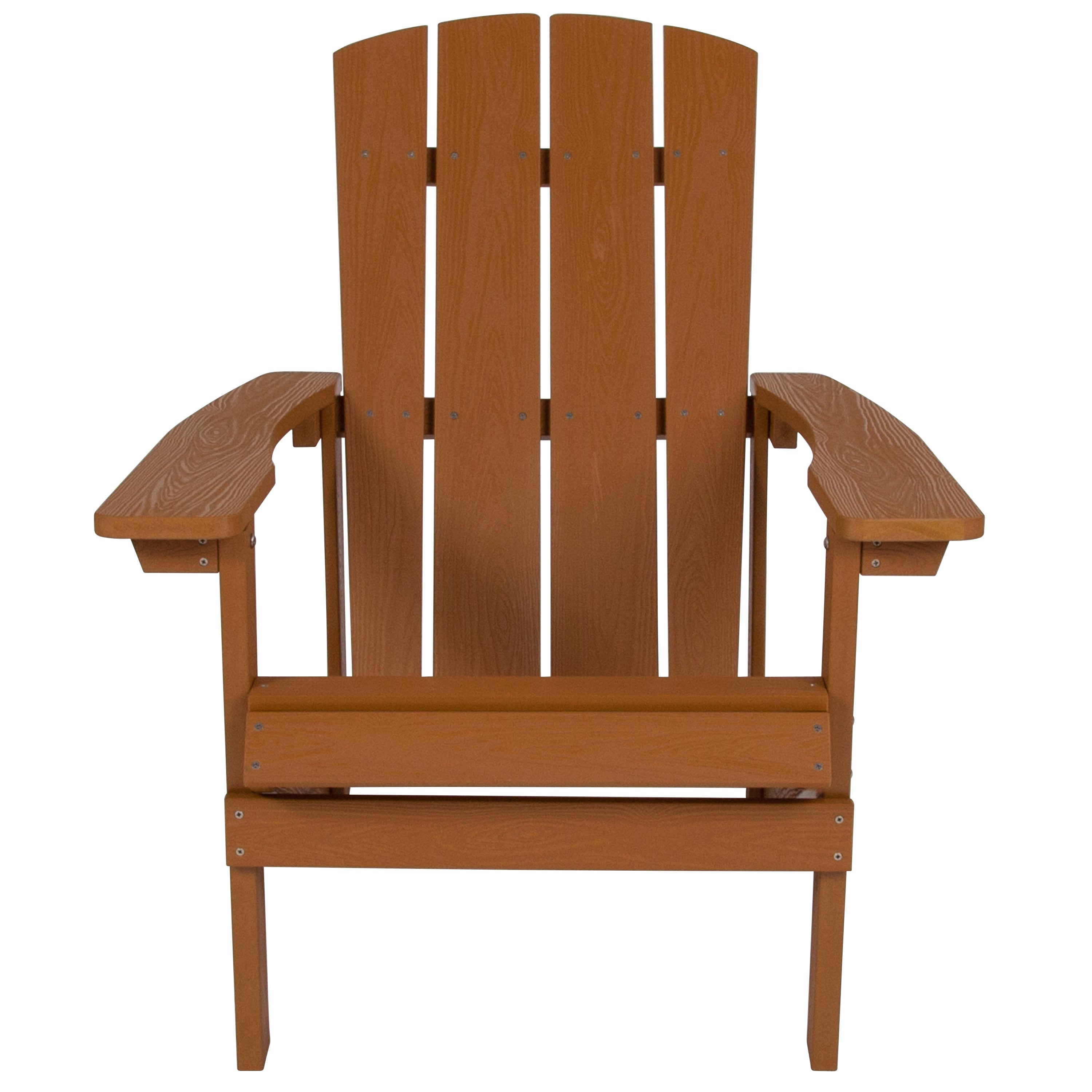 Charlestown Commercial All-Weather Poly Resin Wood Adirondack Chair in Teak