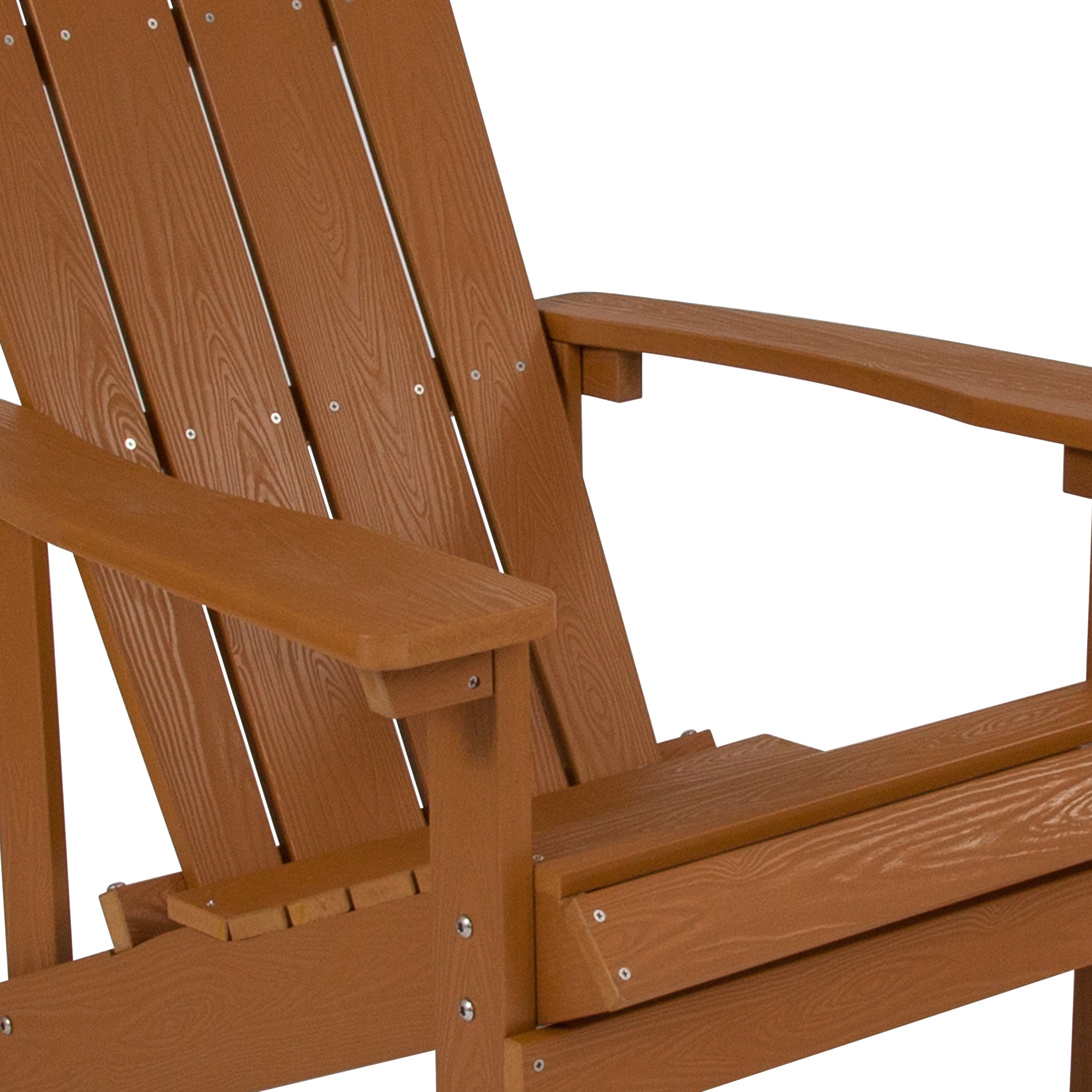 Charlestown Commercial All-Weather Poly Resin Wood Adirondack Chair in Teak