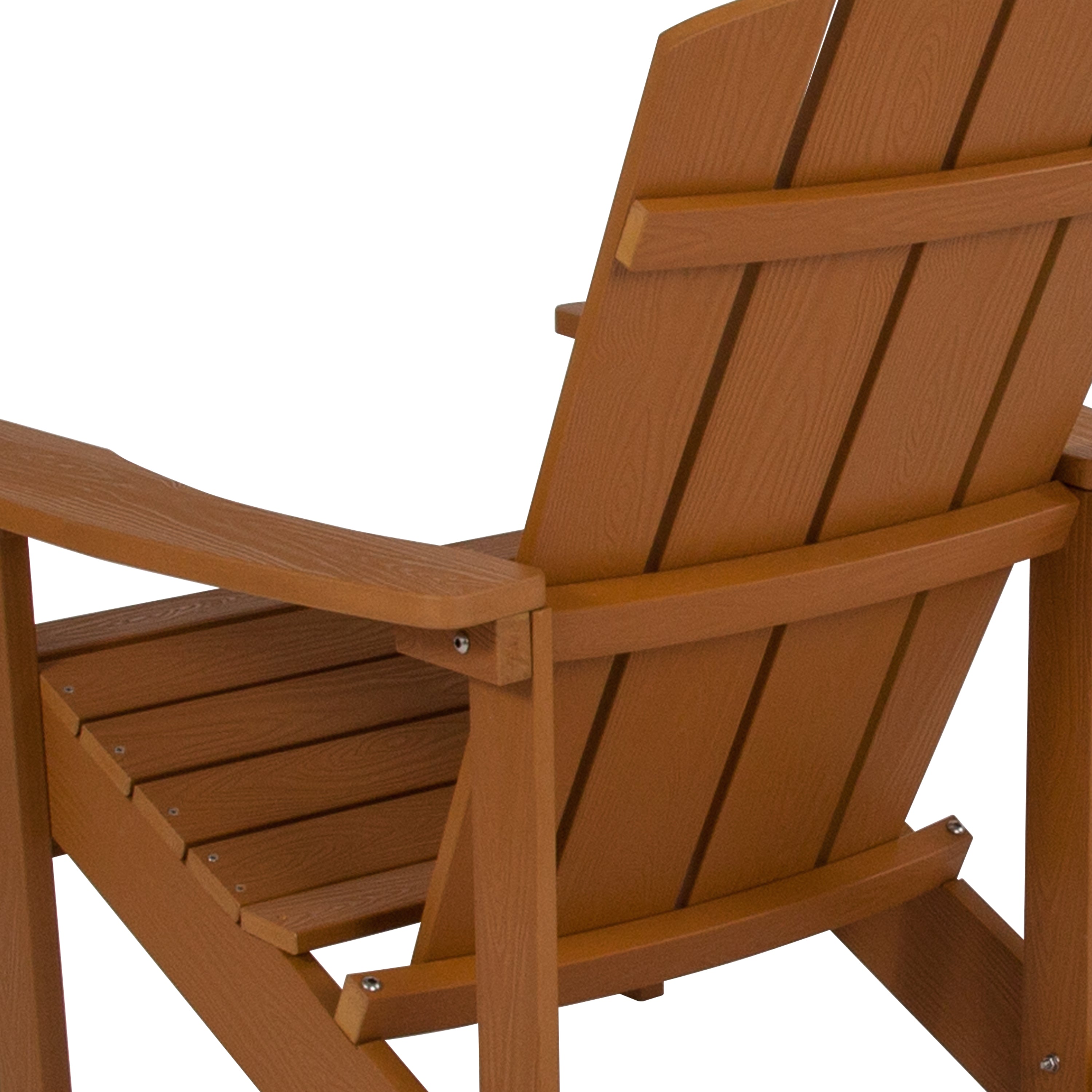 Charlestown Commercial All-Weather Poly Resin Wood Adirondack Chair in Teak