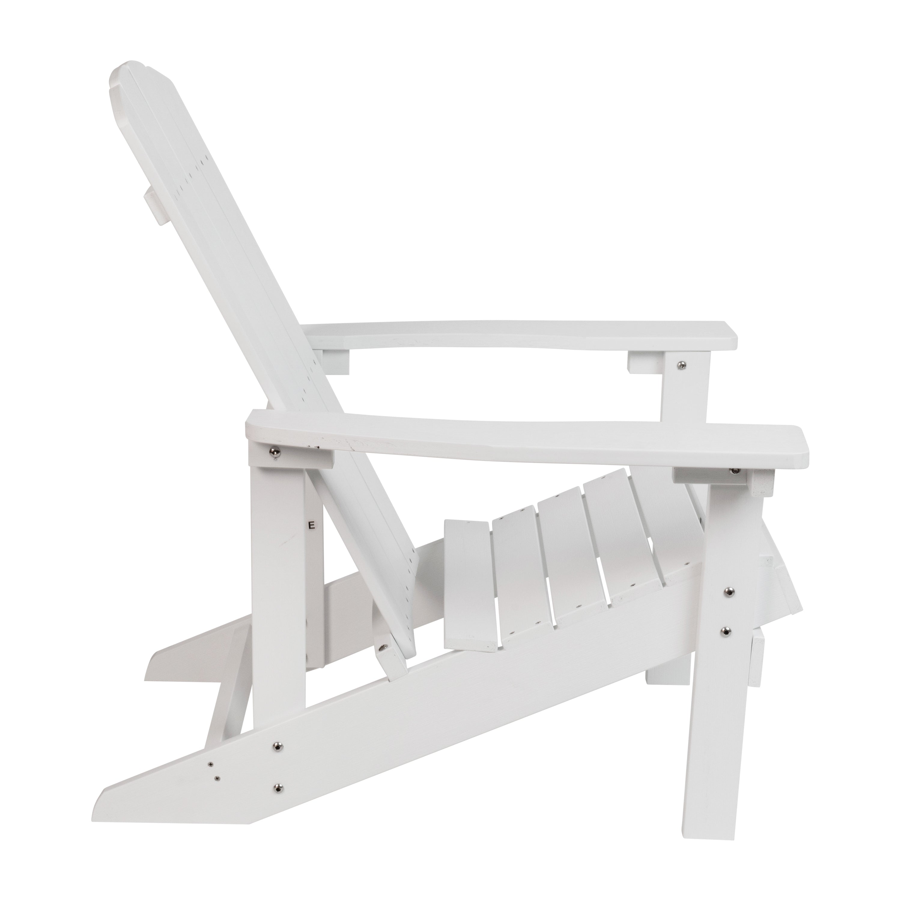 Charlestown Commercial All-Weather Poly Resin Wood Adirondack Chair in White