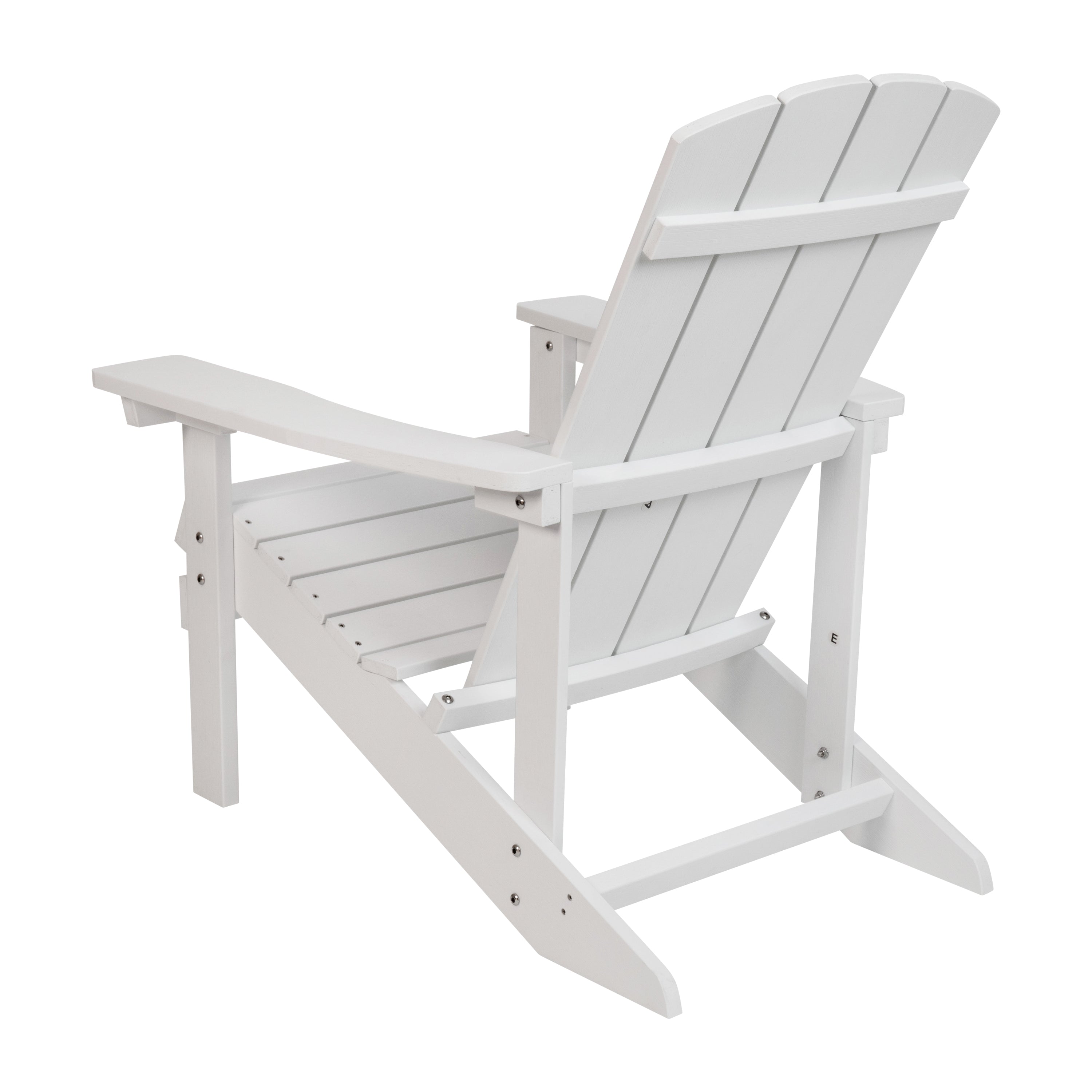 Charlestown Commercial All-Weather Poly Resin Wood Adirondack Chair in White
